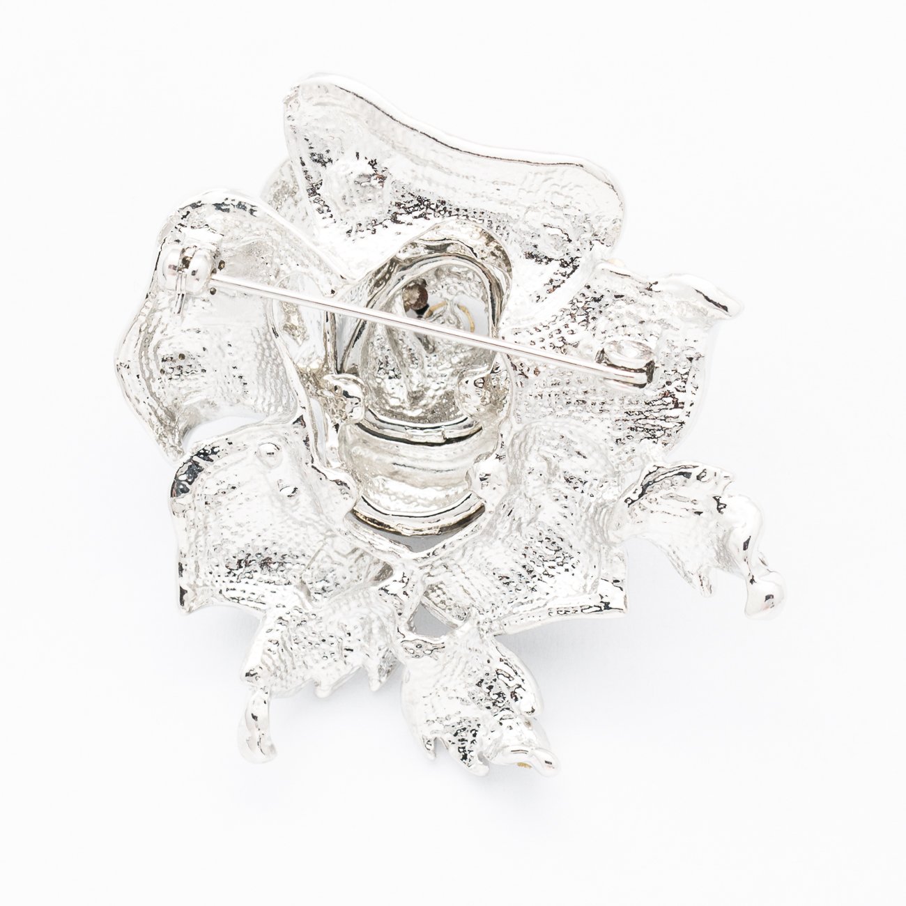 Elegant Rose Flower Brooch Pin with Sparkling Rhinestones for Women - Perfect for Bridal, Prom, Weddings & Special Occasions