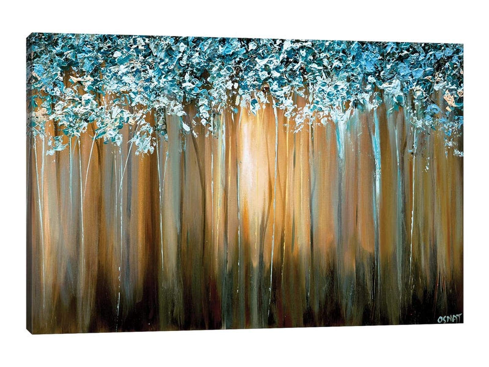 Abstract Canvas Wall Art - Large 32x48 Inches Modern Teal & Brown Painting for Living Room & Bedroom Decor | Contemporary Home Office Wall Decor | Perfect for Housewarming Gifts & Interior Design