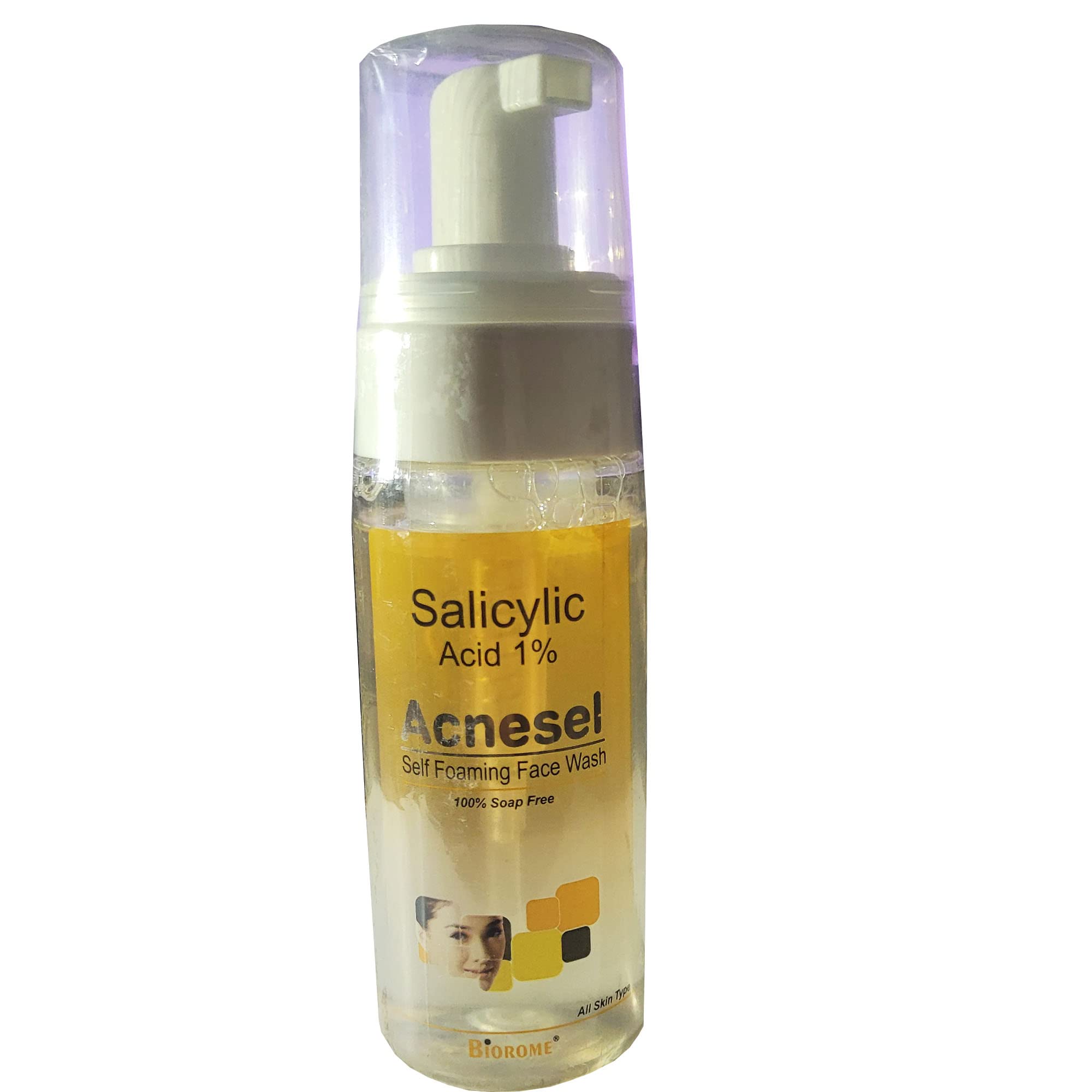 Rotex Biorome Acnesel Self-Foaming Anti-Acne Face Wash 150ml - Gentle Daily Cleanser for Men & Women to Remove Oil, Dirt & Dead Skin | Perfect for Oily & Acne-Prone Skin Care Routine