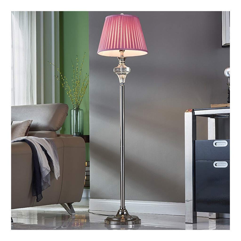 JHSHENGSHI Pink Crystal Floor Lamp - Modern Bedside Reading Light for Living Room, Study & Bedroom | Adjustable Piano Lamp for Home Office Decor & Cozy Ambience