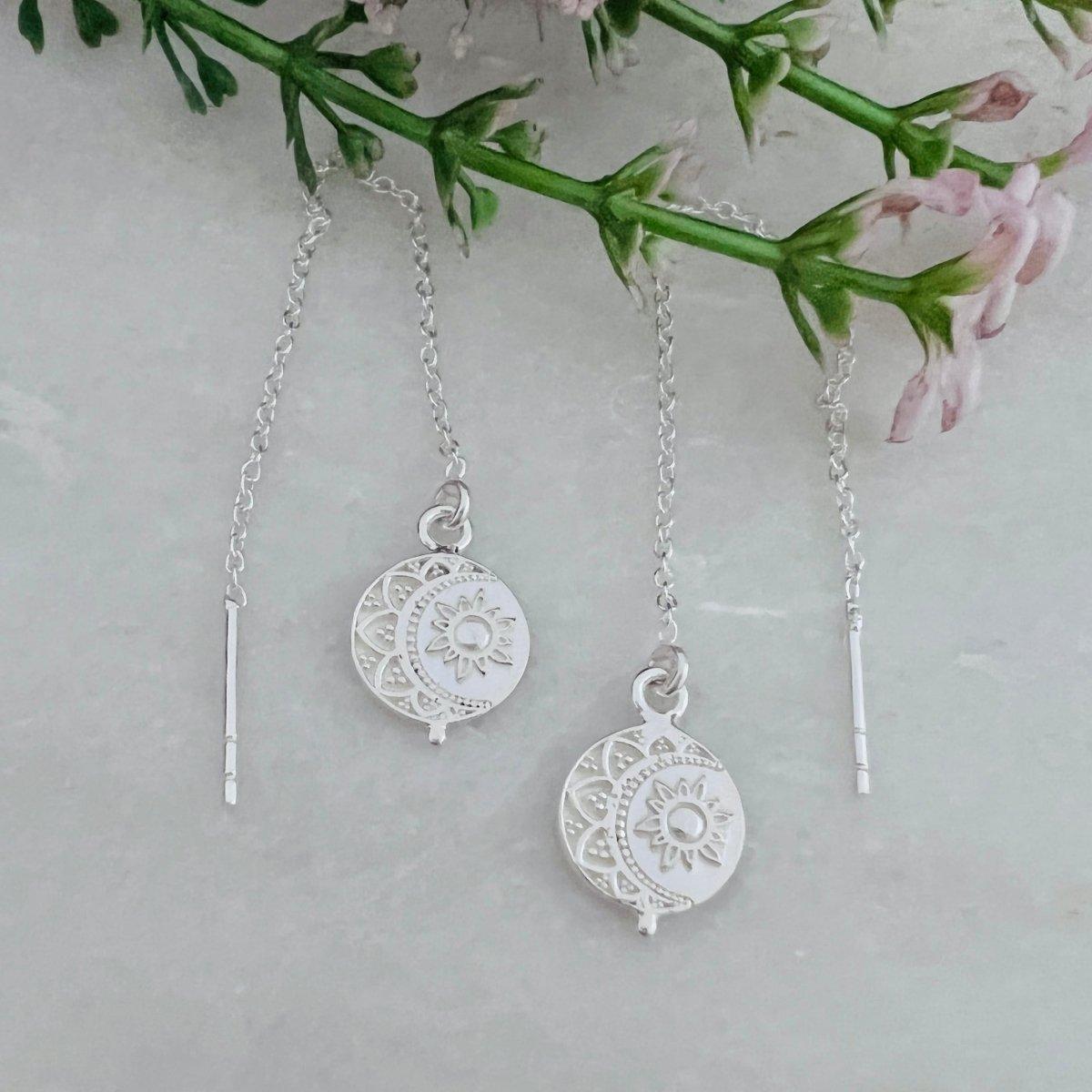 Laihas La Luna Sterling Silver Threader Earrings for Women - Dainty & Elegant Jewelry for Everyday Wear, Parties & Special Occasions