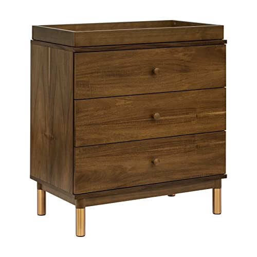 Natural Walnut and Brushed Gold Feet