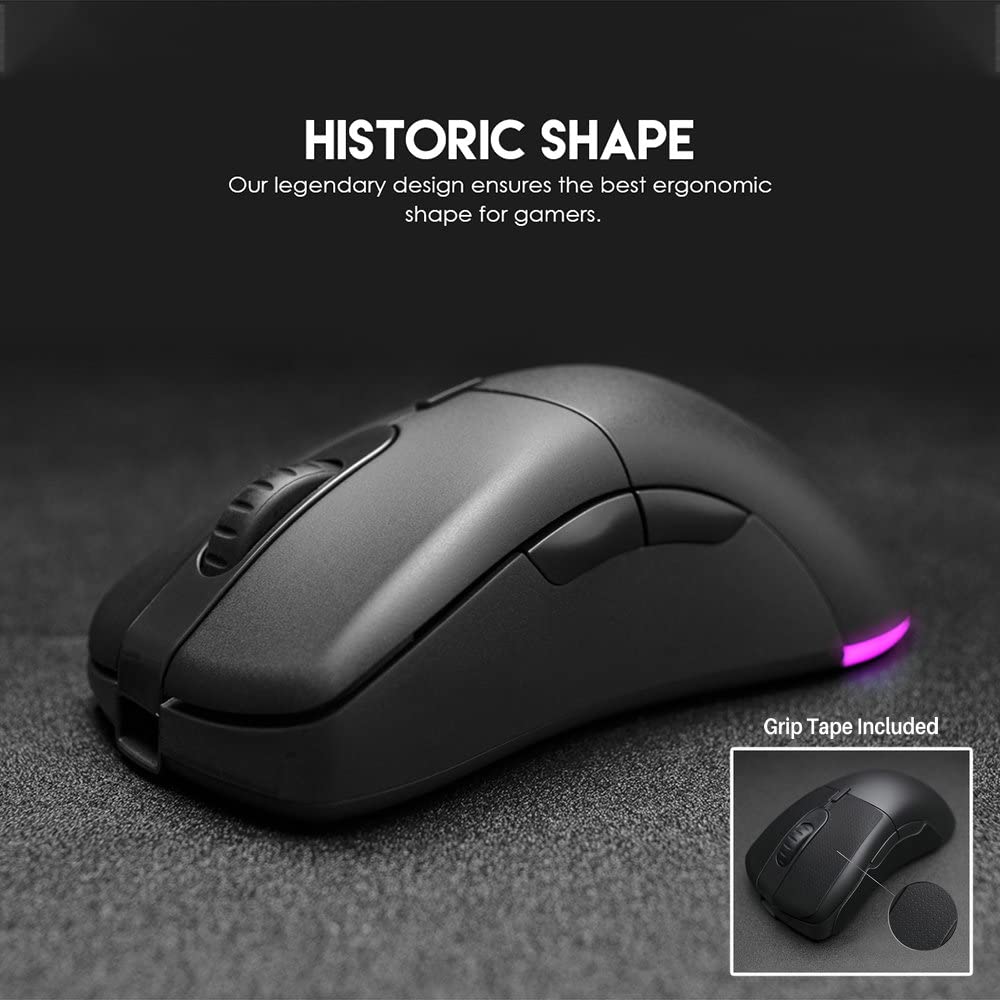 FANTECH Helios Go XD5 Wireless RGB Gaming Mouse - 19K DPI, 6 Programmable Buttons, 40H Battery Life, 72g Ultra-Lightweight - Ergonomic Esports Mouse for Small Hands | Perfect for FPS, MOBA & MMO Gaming | Black