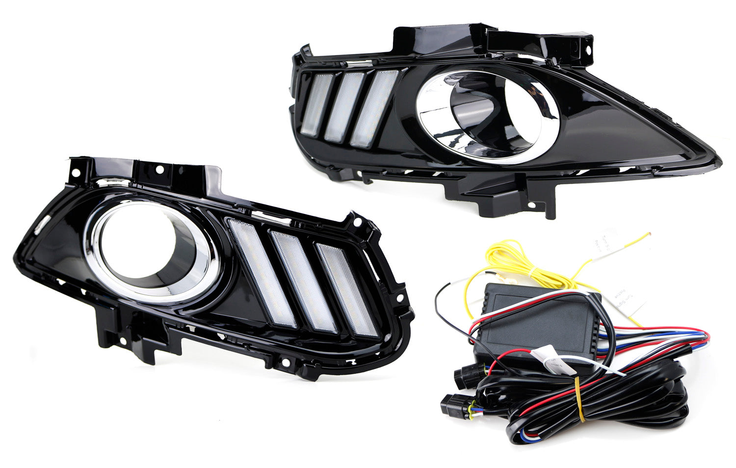 2013-2016 Ford Fusion LED Daytime Running Light Fog Bezel Replacement - Exact Fit DRL Lights for Improved Visibility & Safety (Perfect for Night Driving, Foggy Conditions & Enhanced Style)