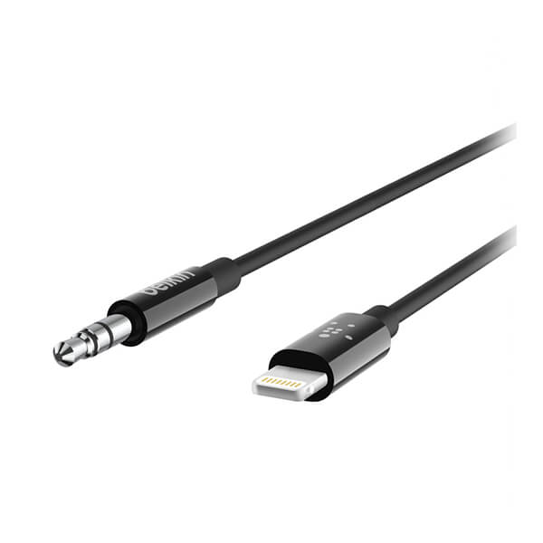 Belkin MFI Certified 3.5mm to Lightning Audio Cable 90cm Black - Compatible with iPhone, iPad & iPod for Car, Home & Office Use