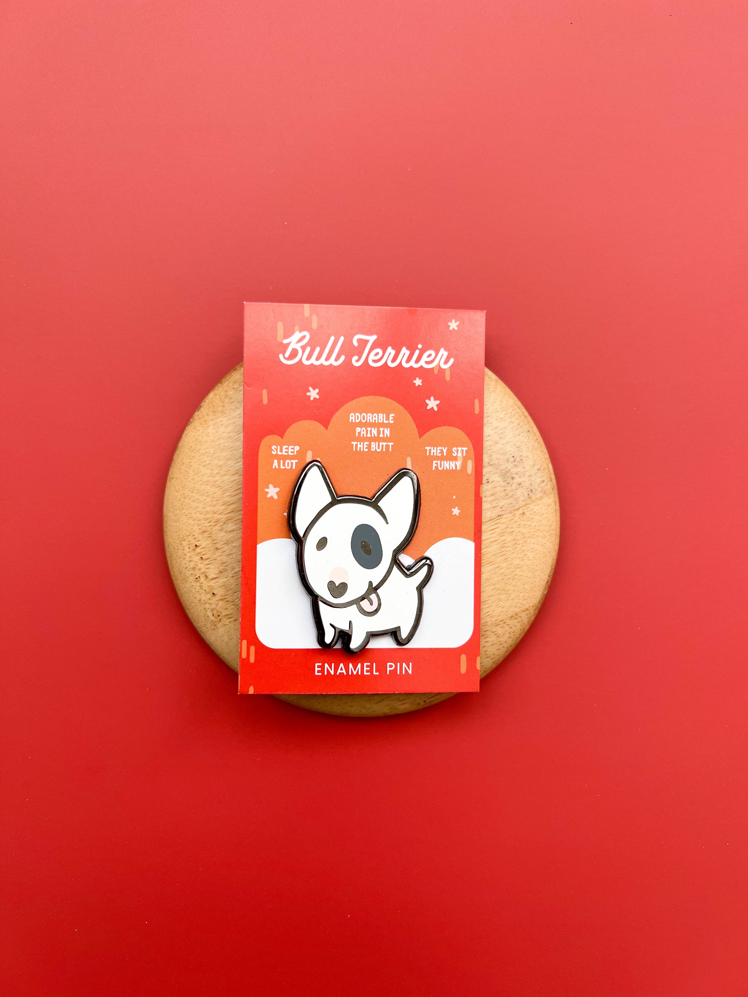 Bull Terrier Enamel Pin - Cute Dog Breed Lapel Pin for Backpacks, Hats & Jackets - Perfect Gift for Dog Lovers & Pet Owners