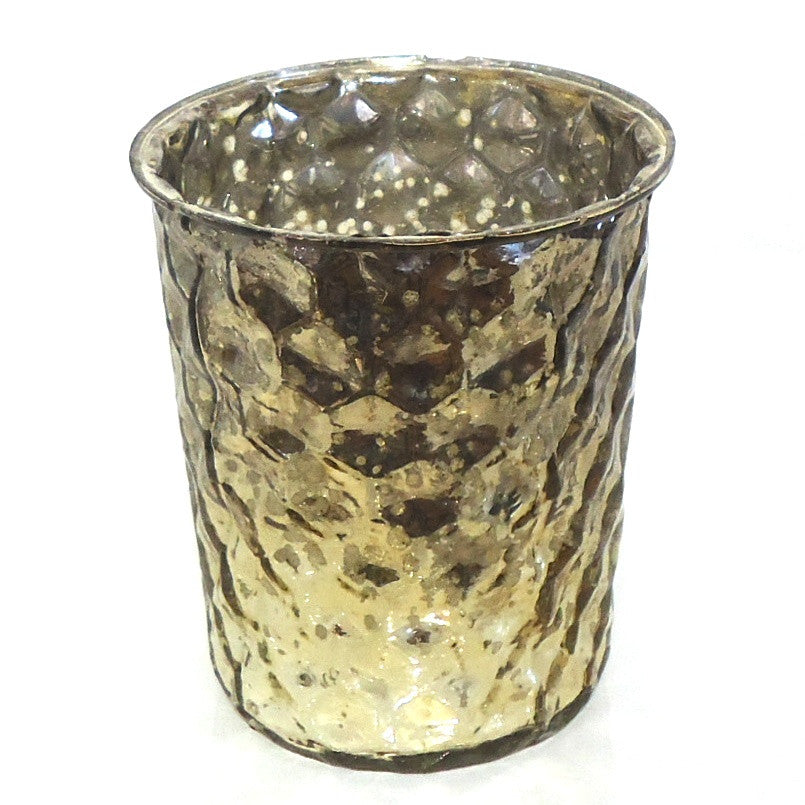 Elegant Mercury Glass Votive Candle Holder - Vintage Style Decorative Candle Holder for Wedding, Party & Home Decor