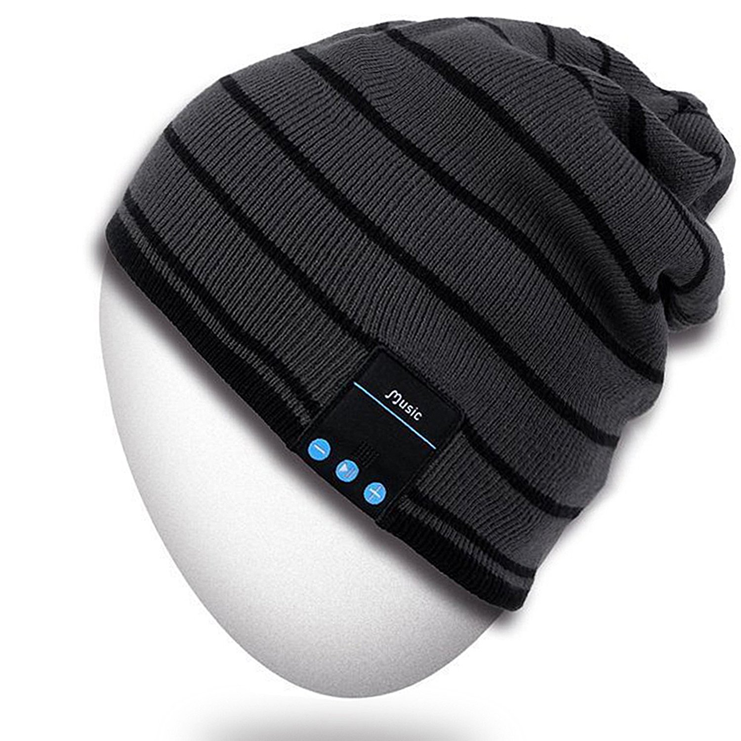 Rotibox Bluetooth Beanie Hat with Wireless Headphones - Warm Winter Knit Cap for Running, Skiing & Outdoor Activities - Perfect Christmas Gift for Men & Women
