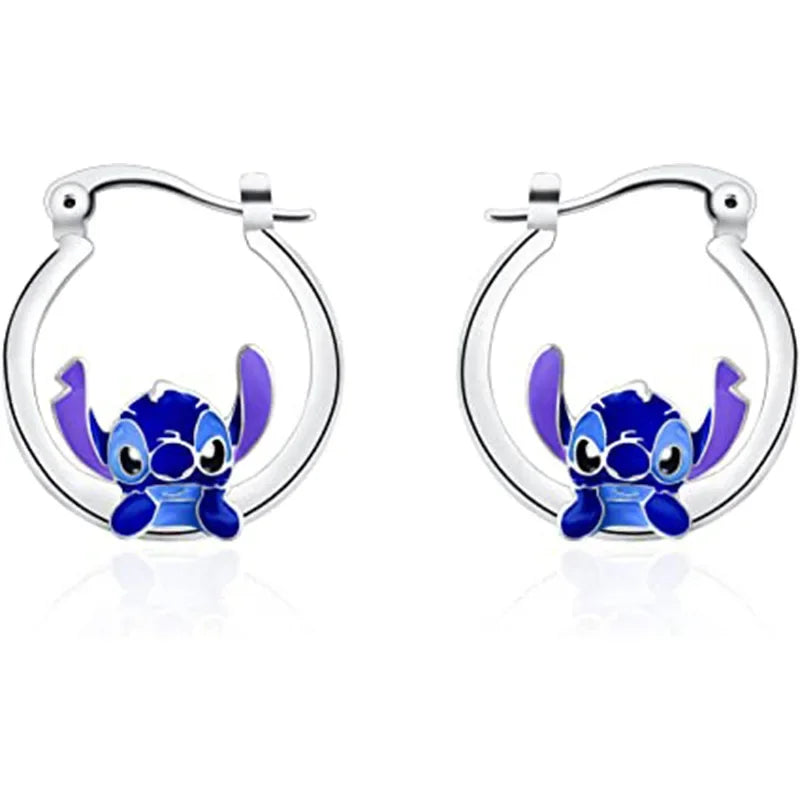 Disney Lilo & Stitch Cartoon Stud Earrings for Girls - Perfect for Cosplay, Gifts, and Everyday Fashion Accessories