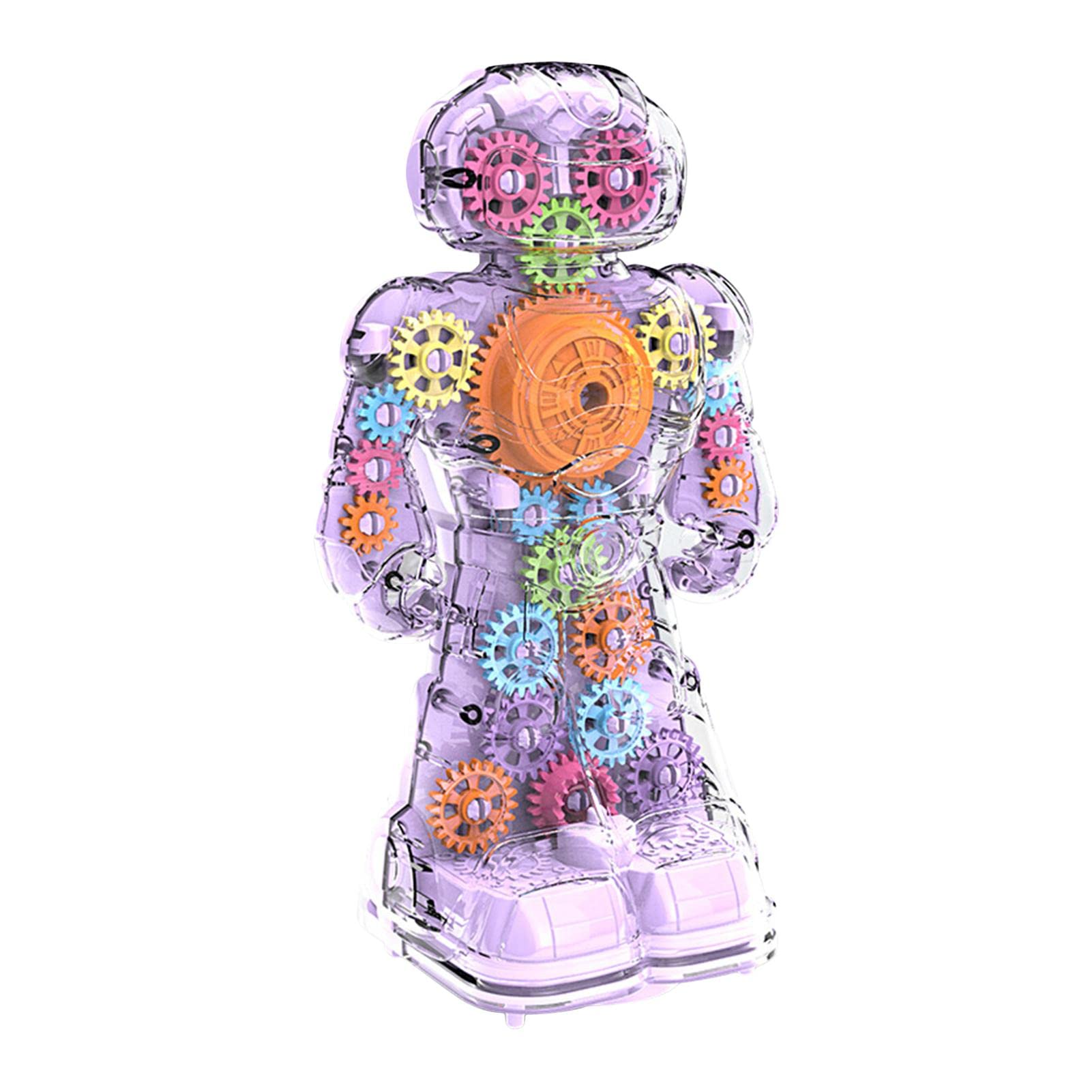Dancing Robot Toy with Sound Effects & Gear Mechanism - Interactive STEM Learning Toy for Kids Ages 3-8 (8.27in/21cm, Blue & Purple) | Perfect Christmas Birthday Gift for Boys & Girls | Encourages Creativity & Motor Skills Development