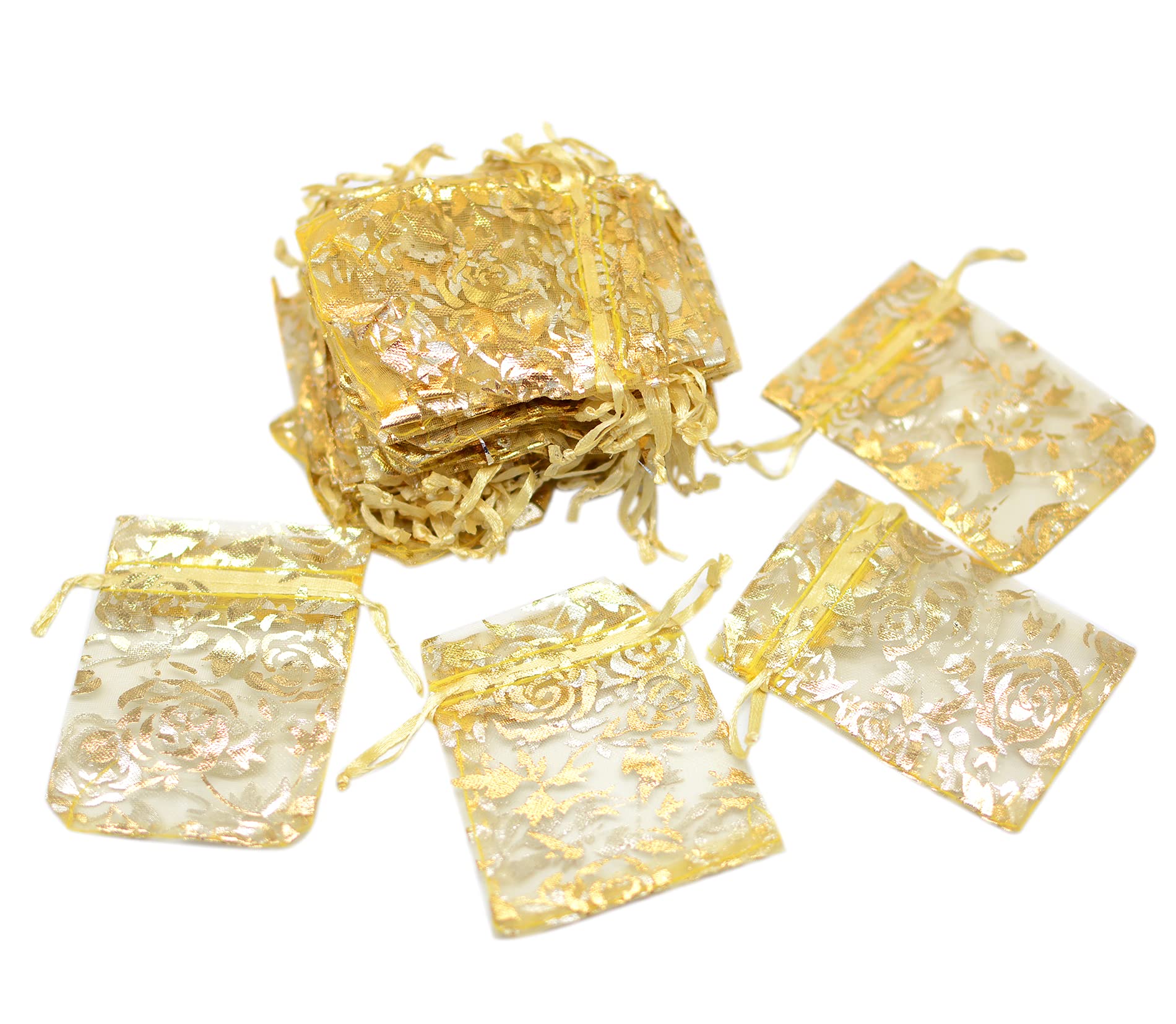 Mixed Color Sheer Organza Bags for Wedding Favors & Jewelry (2.7x3.5