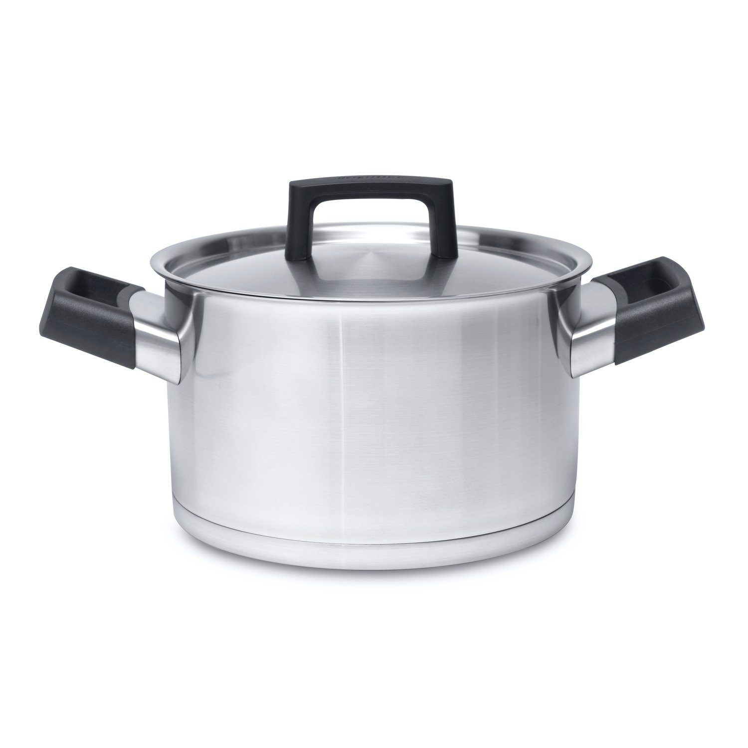 BergHOFF RON 18/10 Stainless Steel Induction Stockpot with Lid - 8 Inch Silver Cookware with Stay-Cool Handle & Dishwasher Safe 5-Ply Base - Perfect for Soups, Stews & Pasta Cooking