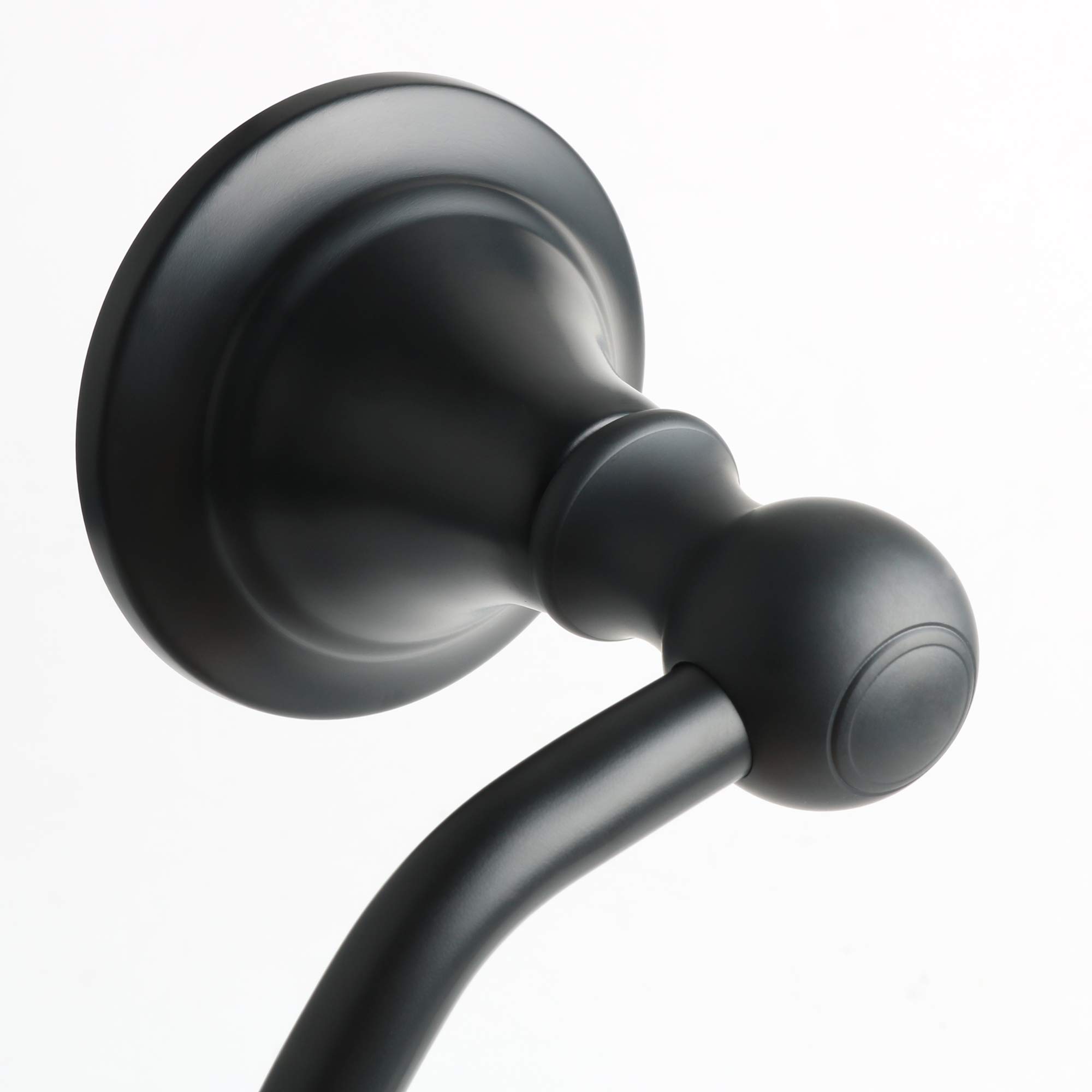 Stainless Steel Matte Black Towel Ring - Wall Mount Bathroom Hand Towel Holder & Hanger for Bath, Kitchen, and Laundry Room Storage Accessories | GOKE5107-B