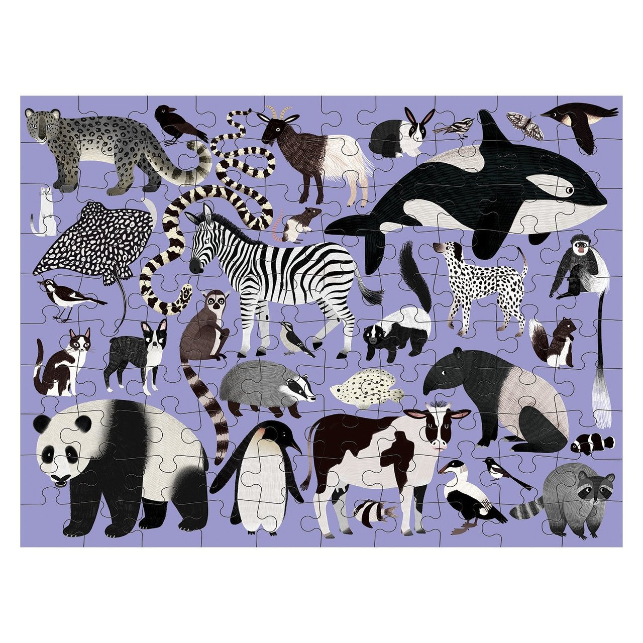 Double Sided 100-Piece Animal Kingdom Jigsaw Puzzle for Kids - Fun Educational Toy for Family Game Night & Classroom Learning Activities