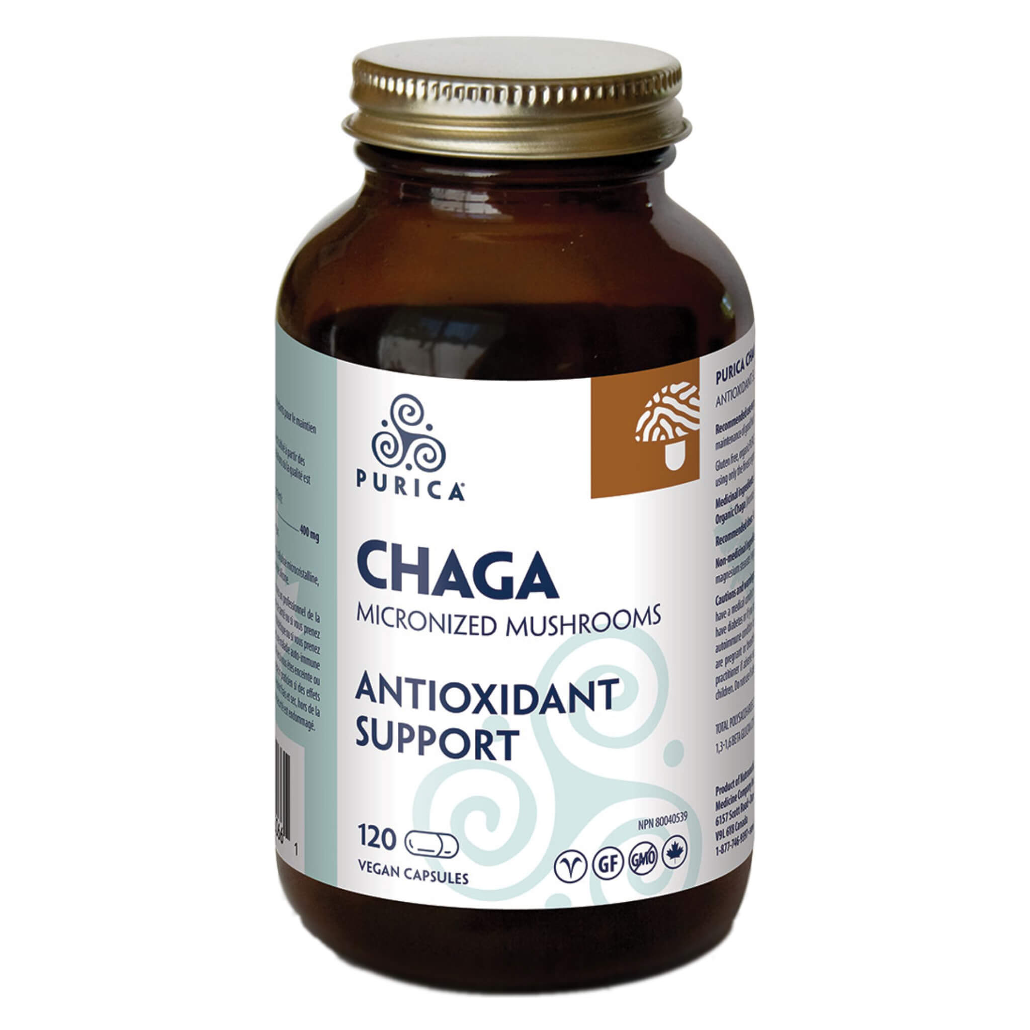Organic Chaga Mushroom Capsules 500mg - Immune Support & Antioxidant Boost - Vegan, Non-GMO, Gluten-Free - for Daily Wellness & Energy