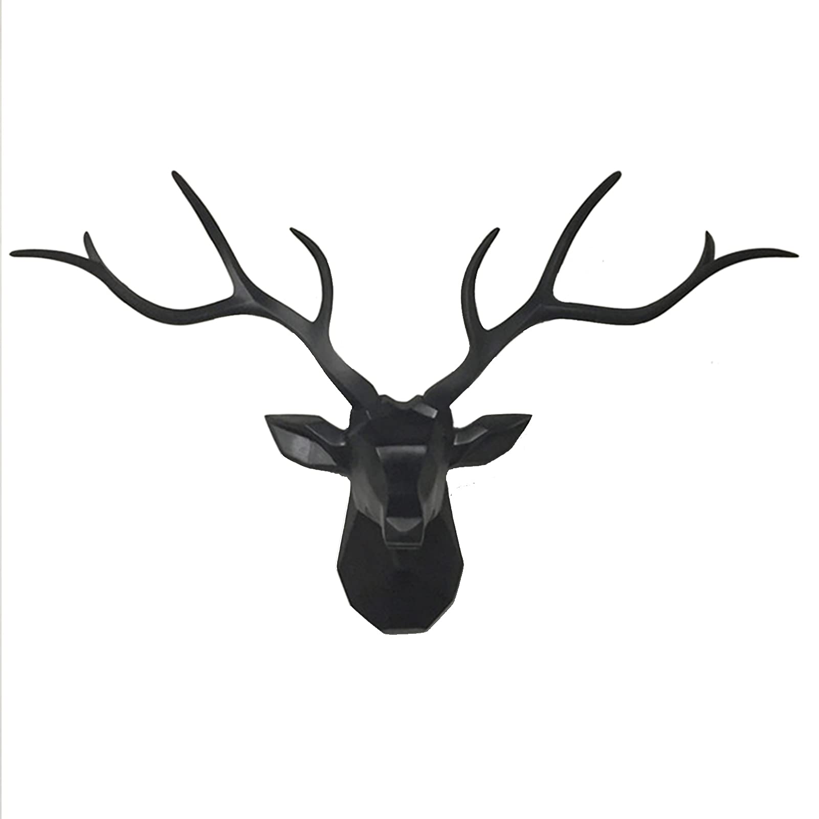 Stylish Geometric Deer Head Wall Art - Modern Faux Taxidermy Resin Decor with Antlers for Home, Living Room, Bedroom & Hotel - Perfect for Rustic, Farmhouse or Contemporary Interior Design