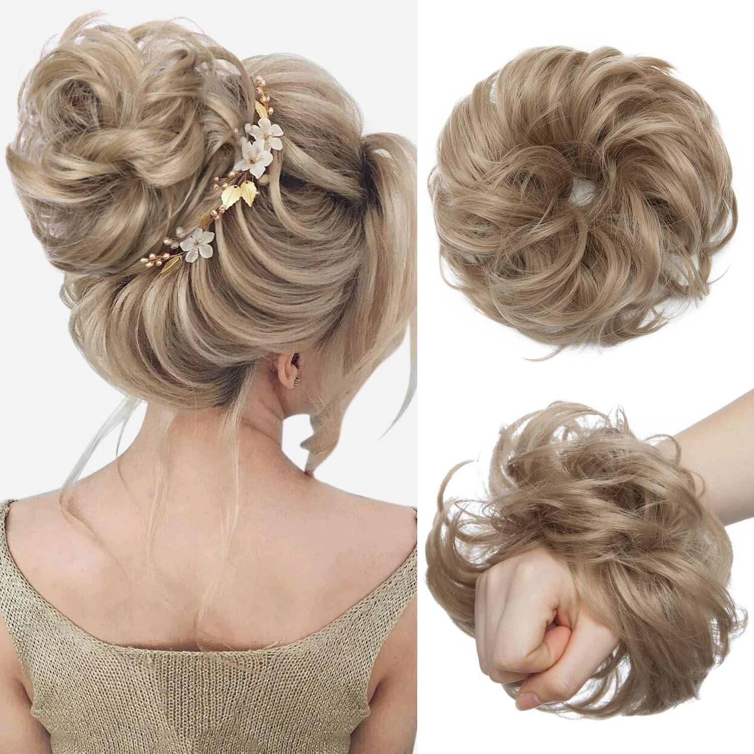 Messy Bun Hair Piece for Women - Synthetic Hair Extensions for Quick & Easy Updos - Perfect for Weddings, Parties & Everyday Styling