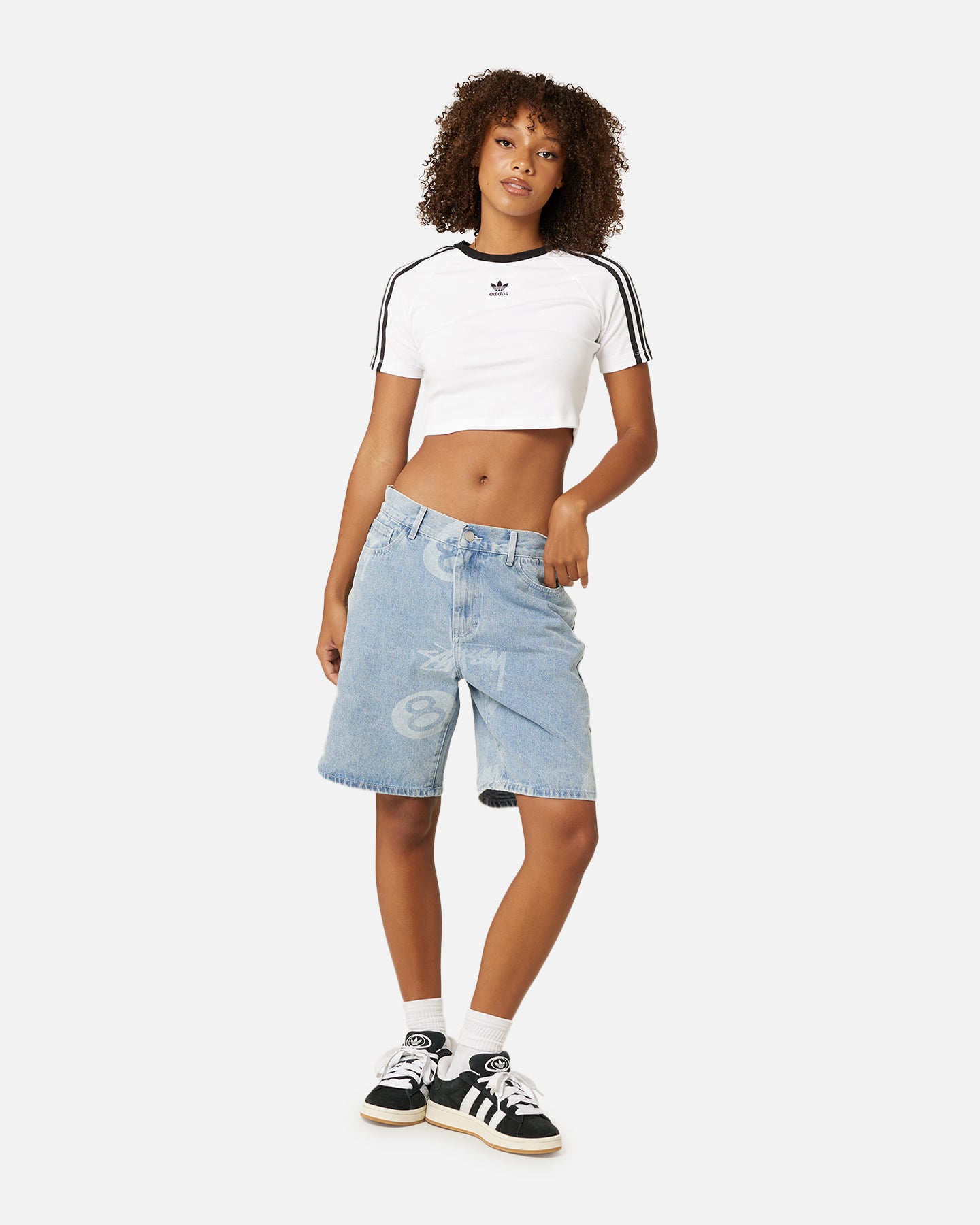 Adidas Women's 3 Stripes Baby T-Shirt - White Cotton Short Sleeve Tee for Infants & Toddlers - Perfect for Playdates, Family Outings & Casual Wear