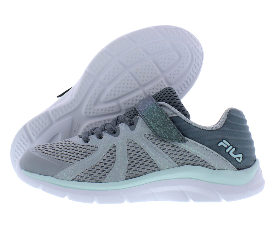 Fila Girls' Fraction 3 Strap Glitter Sneakers - Lightweight Athletic Shoes for Kids (Toddler/Youth) - Perfect for School, Playground & Casual Wear