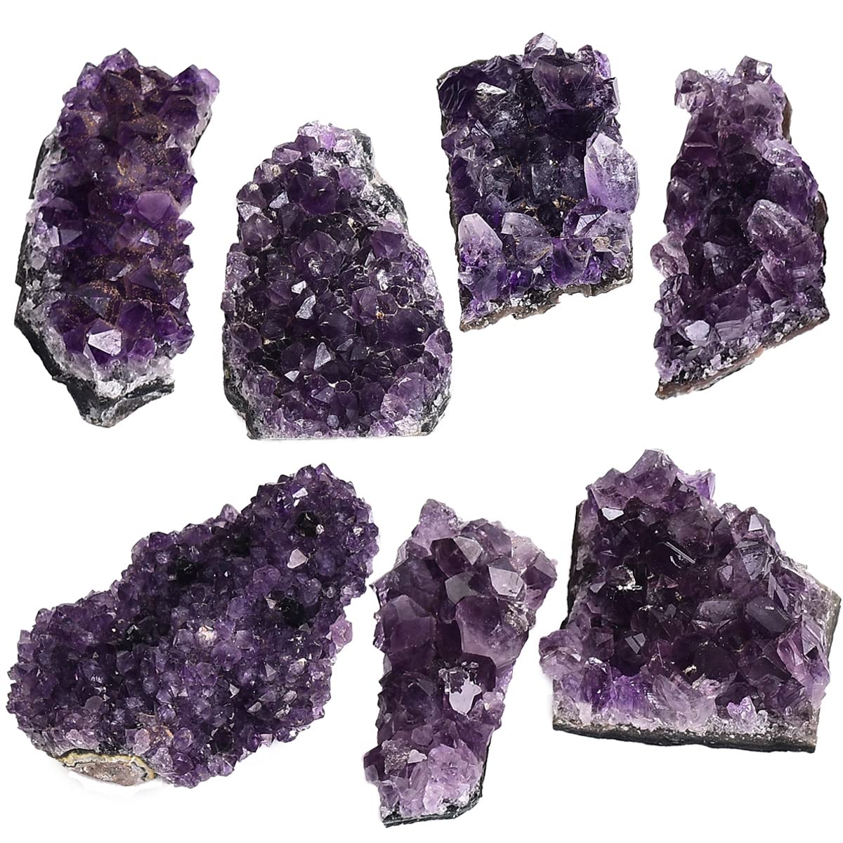 Natural Raw Amethyst Geode Clusters - 2.2 Lbs Purple Healing Crystal Stones for Meditation, Witchcraft & Home Decor (2-3 Inch) - JIC Gem Specimen for Spiritual Healing & Positive Energy
