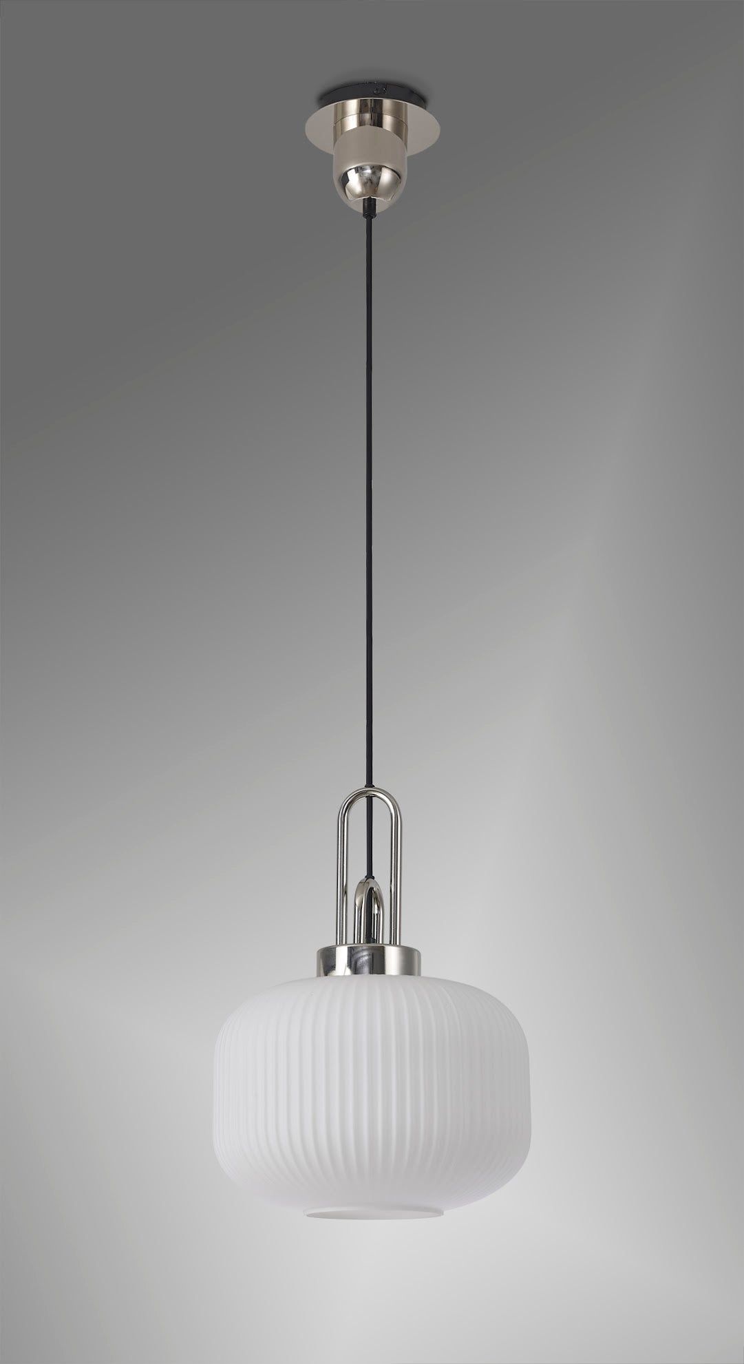 Stylish Cadiz 1-Light Pendant Light with 30cm Pumpkin-Shaped Ribbed Glass Shade - E27 Socket, IP20 Rated, Multiple Color Options - Perfect for Kitchen Island, Dining Room, or Entryway Lighting