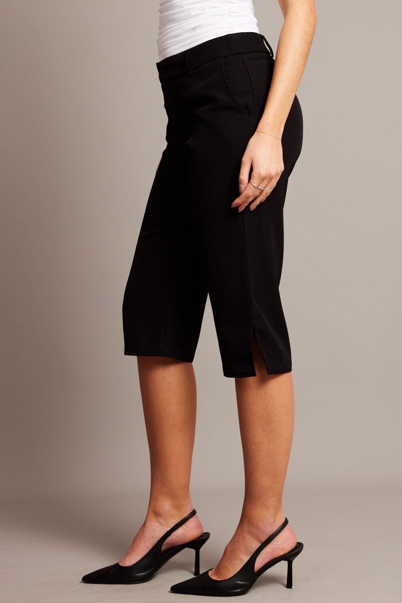 Black Capri Pants for Women - Mid Rise Stretch Ankle Pants - Comfortable Casual & Work Pants for Office, Travel & Summer Outfits