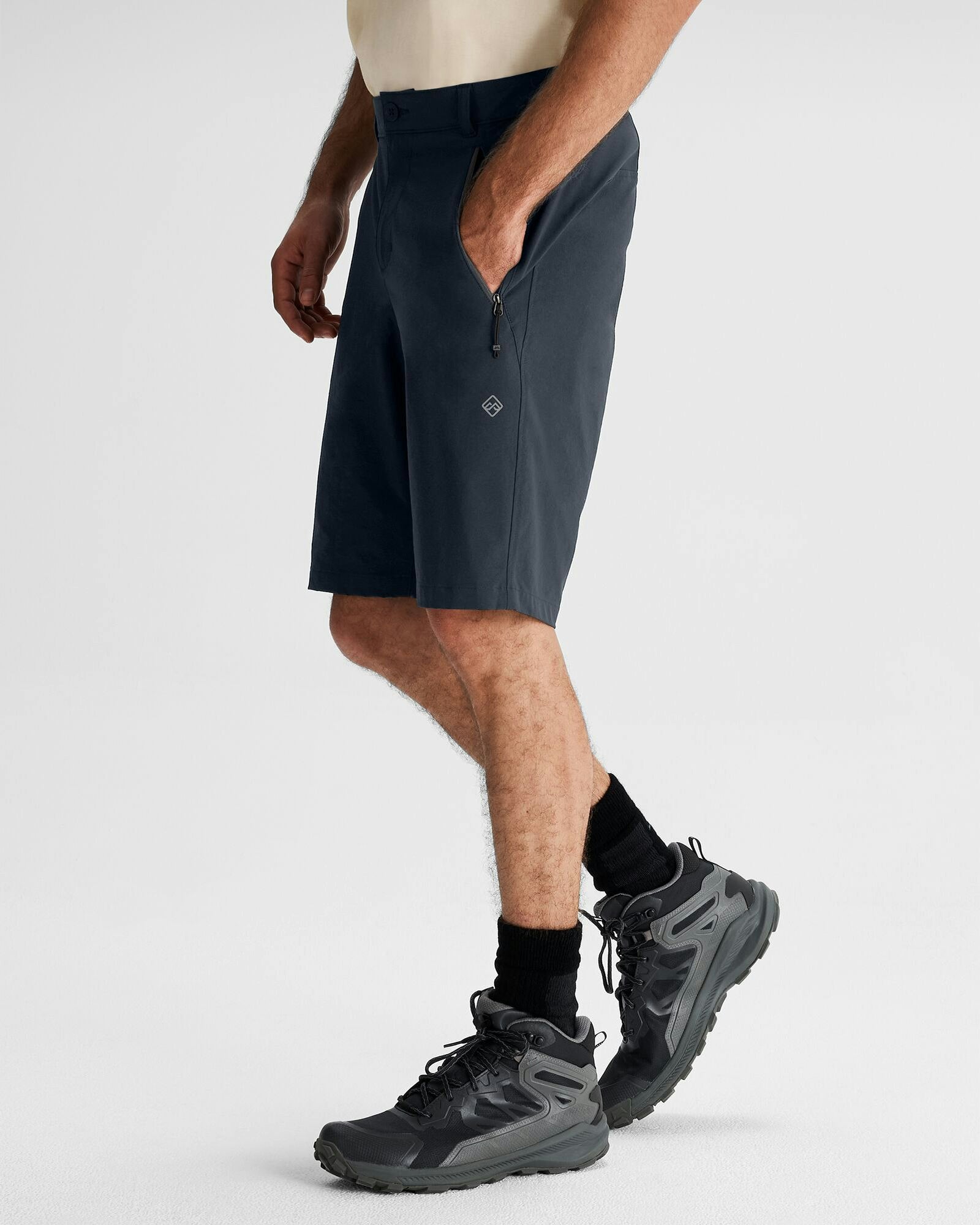 Men's Flinders 10 Inch Quick-Dry Athletic Shorts - Pure Navy Blue - Perfect for Running, Gym Workouts & Outdoor Activities