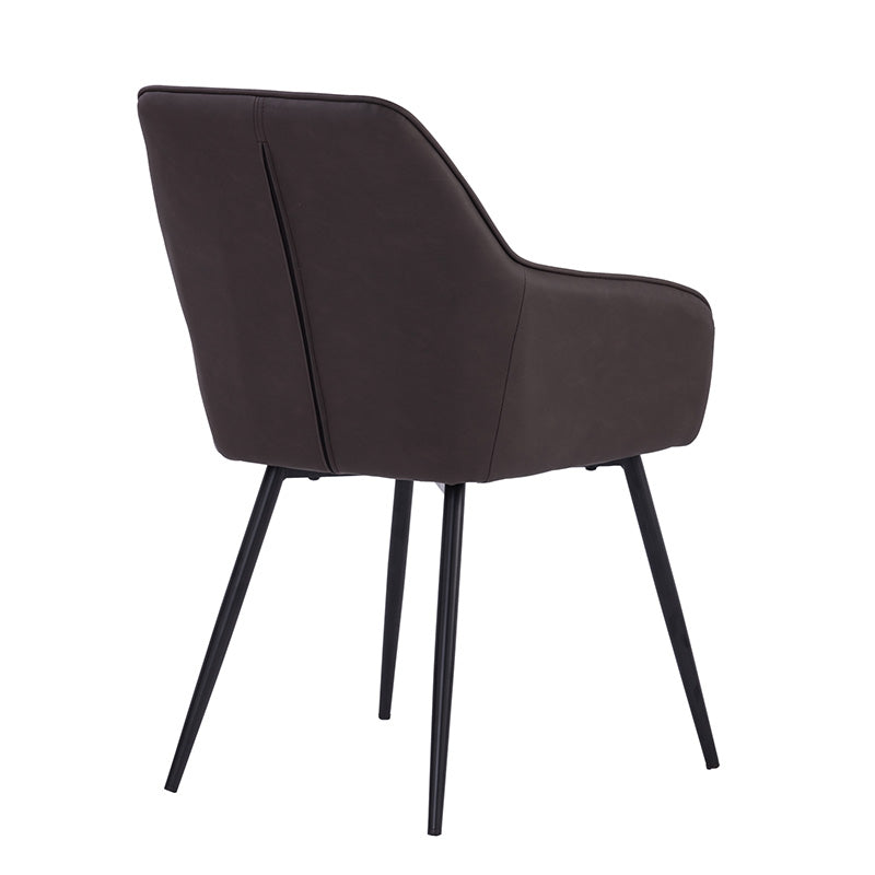 HAKON Modern Dining Chair - Brown & Black Upholstered Wooden Frame - Perfect for Kitchen, Dining Room & Office Use