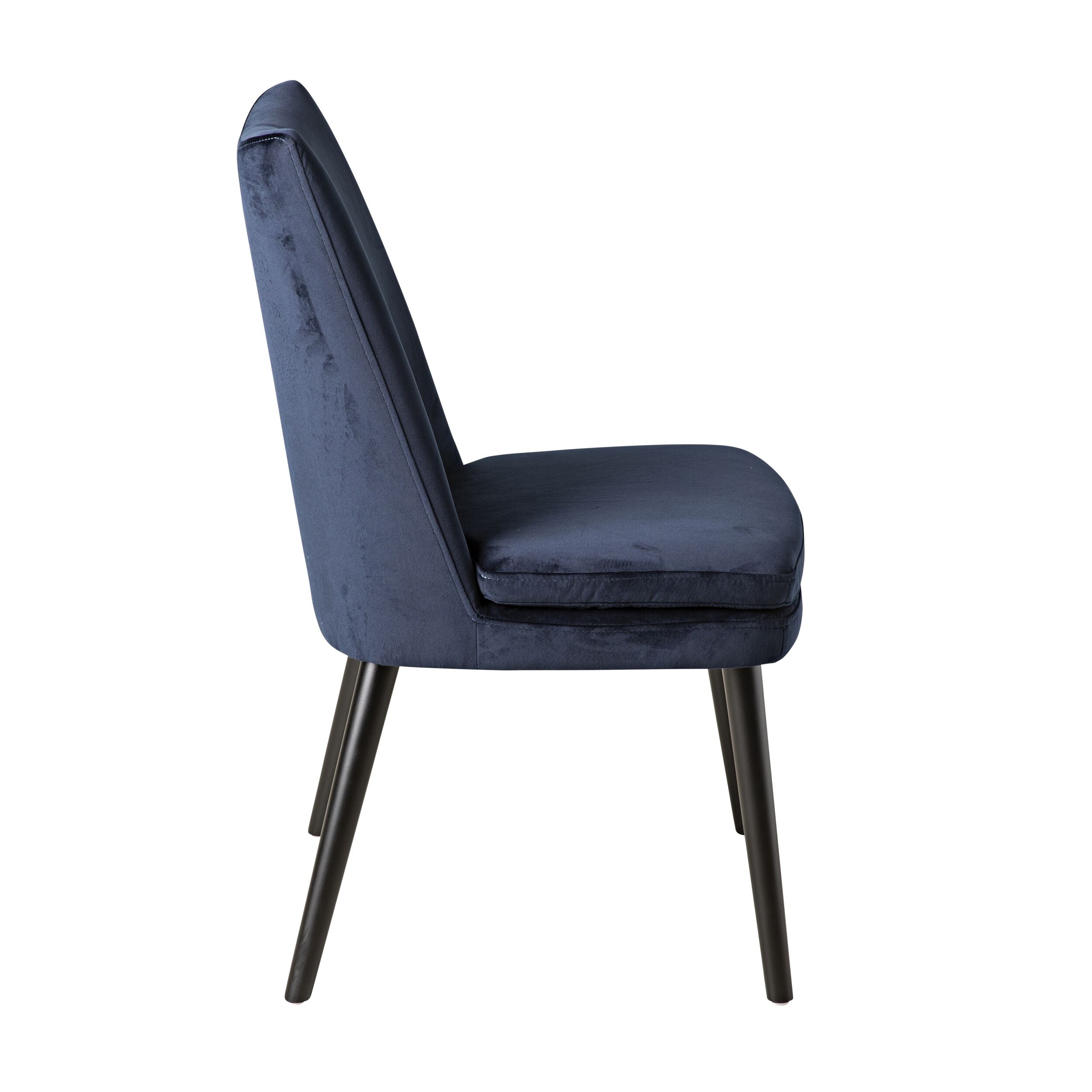 Luxury Aura Velvet Dining Chair - Indigo Blue Upholstered Seat for Modern Home, Restaurant & Office Decor - Comfortable & Stylish Accent Chair for Dining Room, Kitchen, or Lounge Area