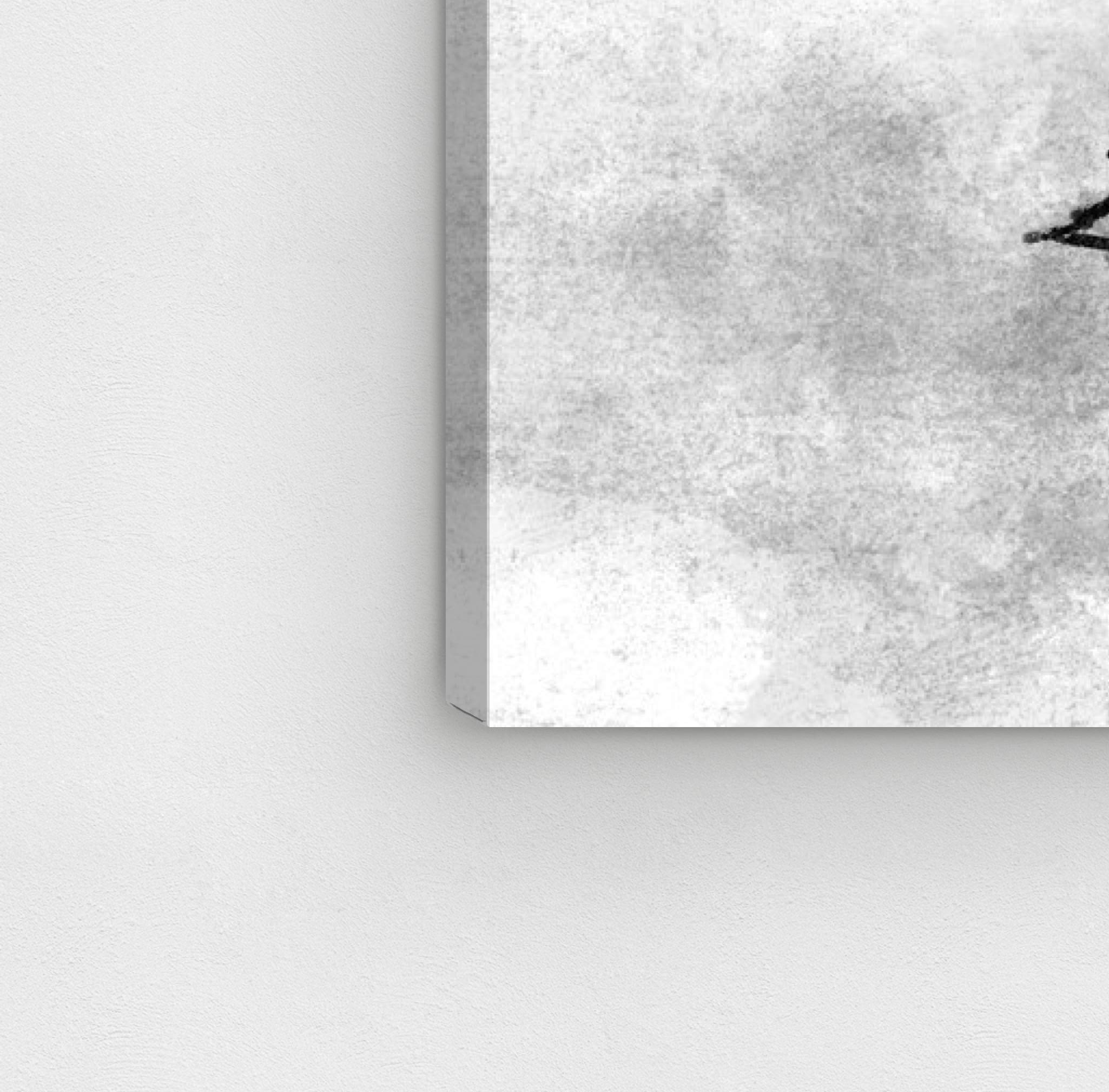 Dachshund Puppy Canvas Wall Art - 30x30 Inch Gray & White Animal Print for Home Decor | Perfect for Living Room, Bedroom & Office