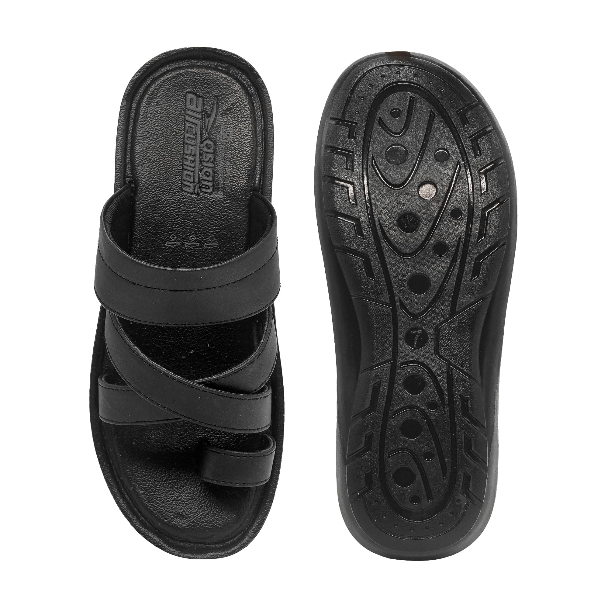 Men's Casual Walking Slippers - Comfortable PU Leather House Shoes for Asian Men | Indoor & Outdoor Use, Home Relaxation, Daily Wear