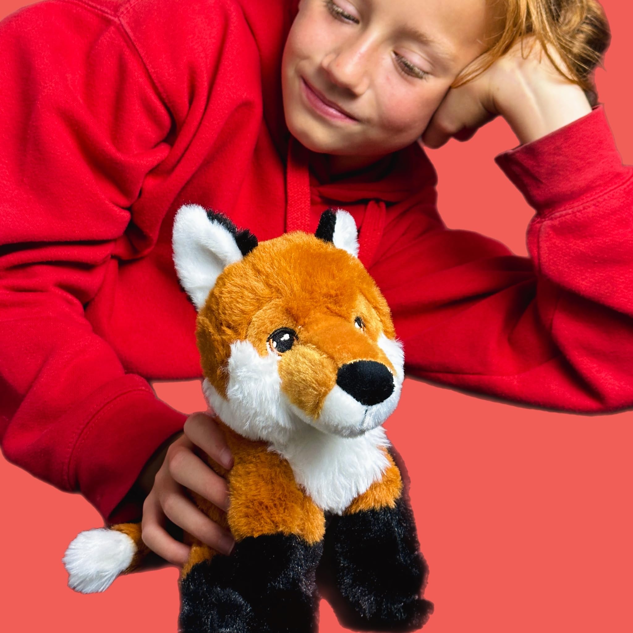 Eco-Friendly 100% Recycled Plush Fox Toy - Soft Sustainable Stuffed Animal for Kids, Perfect for Cuddling, Gift Giving & Nursery Decor