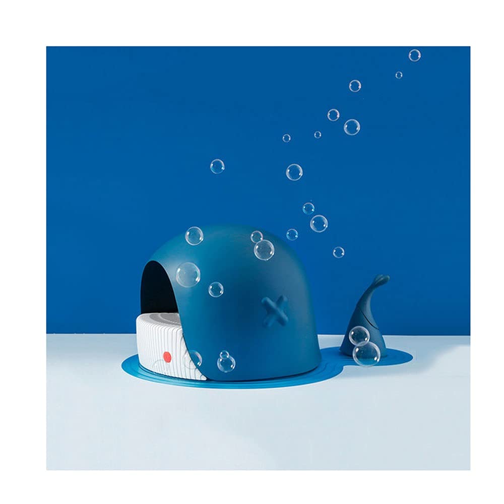 Whale-Shaped Cat Litter Box - Large Semi-Enclosed Design with Splash-Proof & Odor Control - Perfect for Small Spaces & Multi-Cat Homes - Essential Kitty Supplies for Indoor Cats