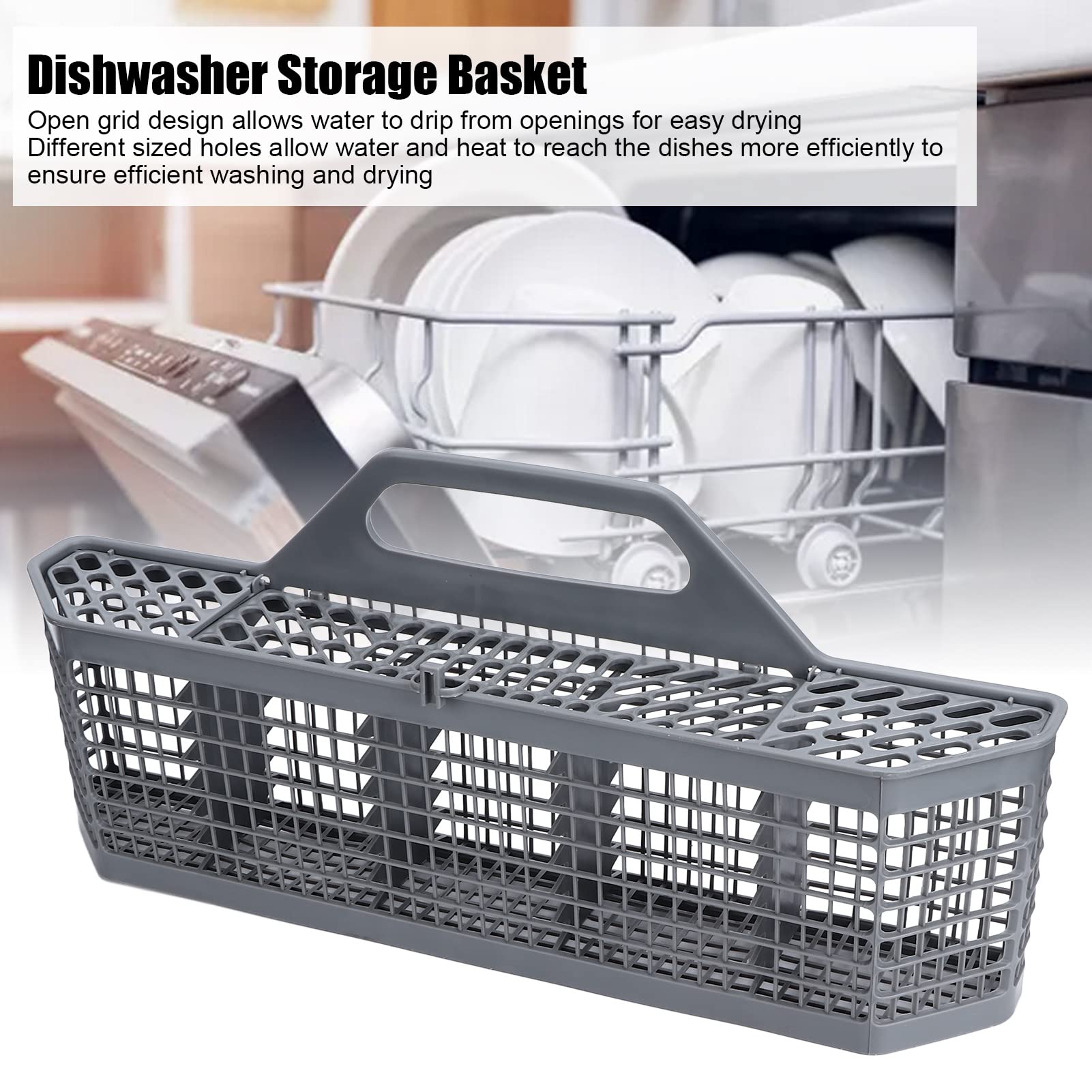 GE WD28X10128 Replacement Dishwasher Silverware Basket - Plastic Cutlery Storage Basket for Dishwasher Organization | Fits GE Dishwashers, Perfect for Kitchen Utensil Storage and Easy Loading
