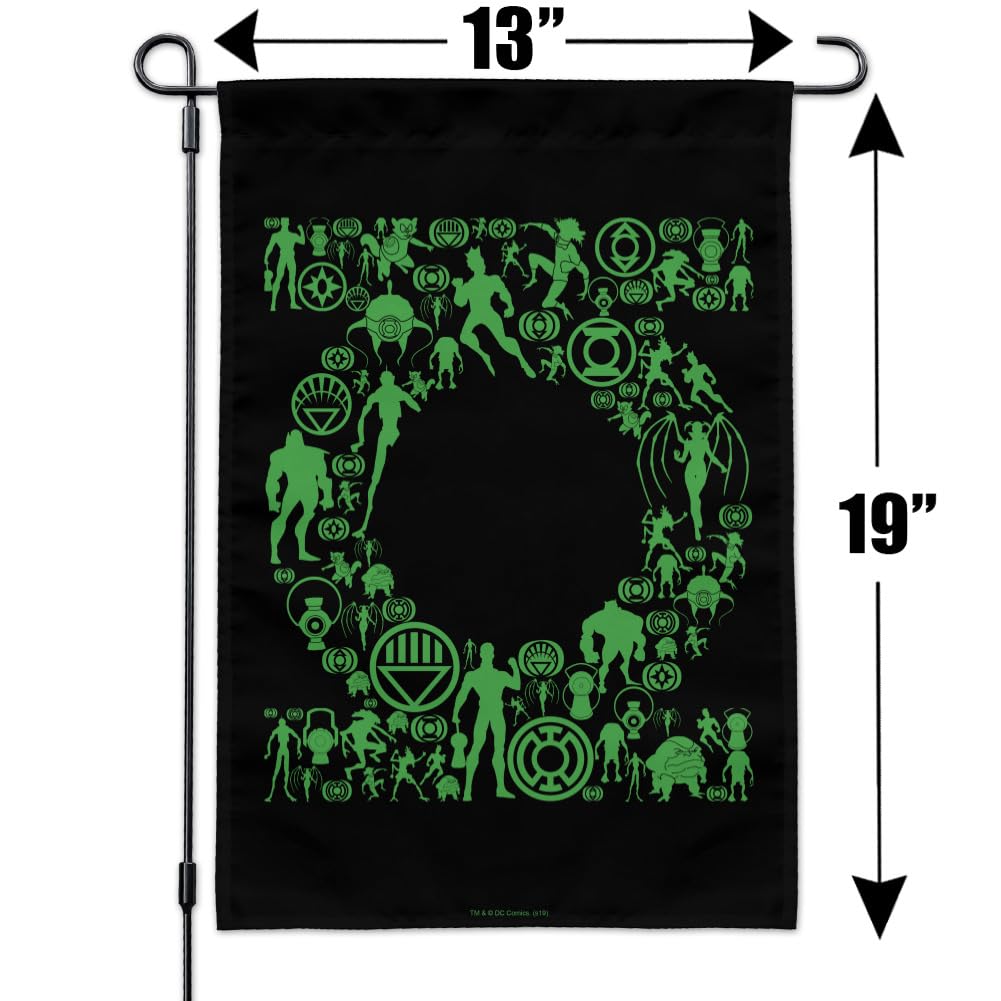 Green Lantern Logo Garden Flag - DC Comics Superhero Outdoor Decorative Banner for Yard, Lawn, and Patio Decor