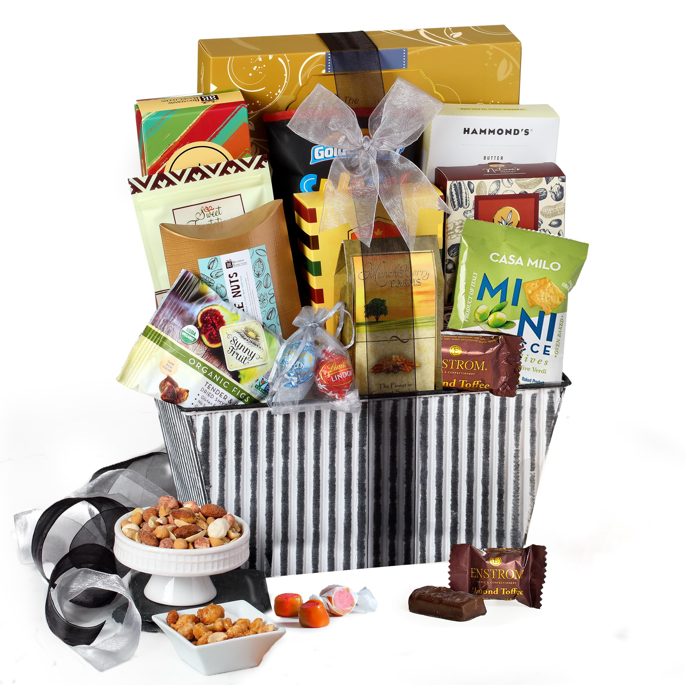 Broadway Basketeers Gourmet Chocolate & Nut Gift Basket - Premium Sweets Collection for Women, Families, College Students | Perfect for Congratulations, Appreciation, Valentine's Day, Corporate Gifts, Thank You & Get Well Presents | Ideal for Holidays, Birthdays & Special Occasions