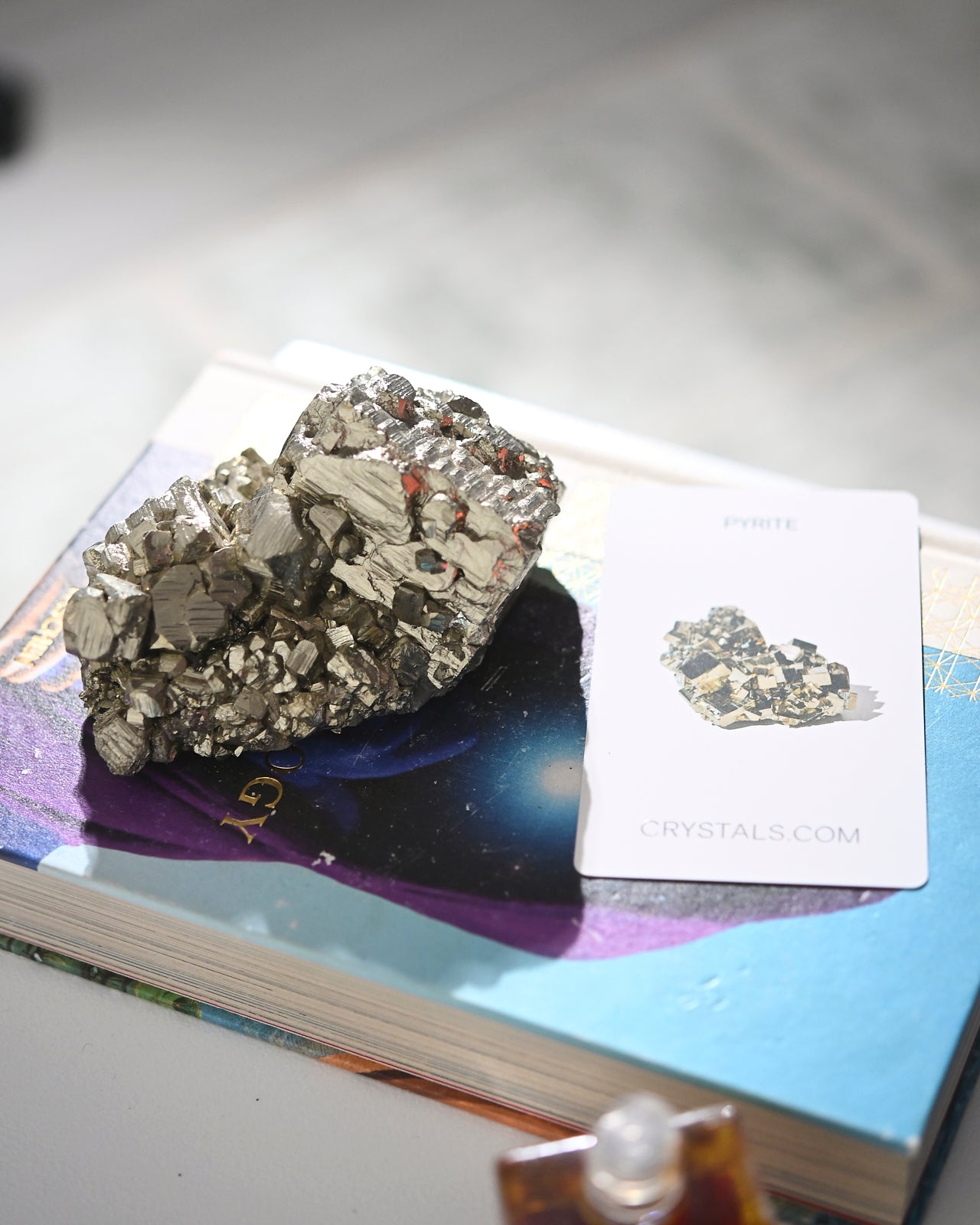 Natural Pyrite and Quartz Crystal Cluster - 2.6lbs Healing Stone Specimen for Meditation, Reiki, and Home Decor