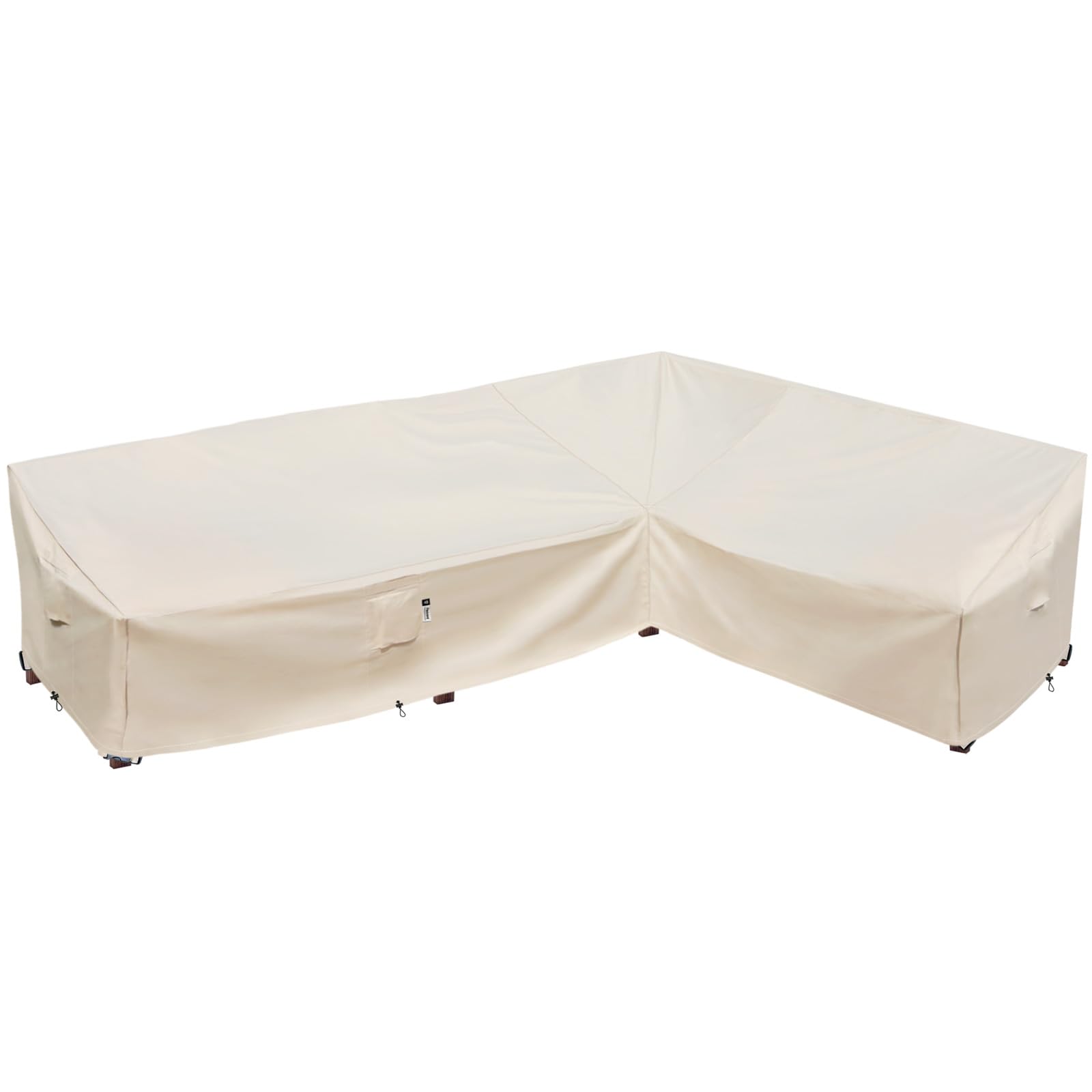 Heavy Duty 600D Waterproof Outdoor L-Shaped Sectional Sofa Cover - 115
