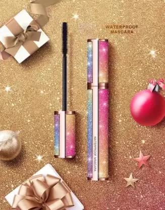 WIFFY Professional Rainbow Gold Bold Eye Super Lash Waterproof Mascara - Long Lasting Volumizing & Lengthening for Dramatic Eye Makeup - Perfect for Parties, Weddings & Night Out Looks