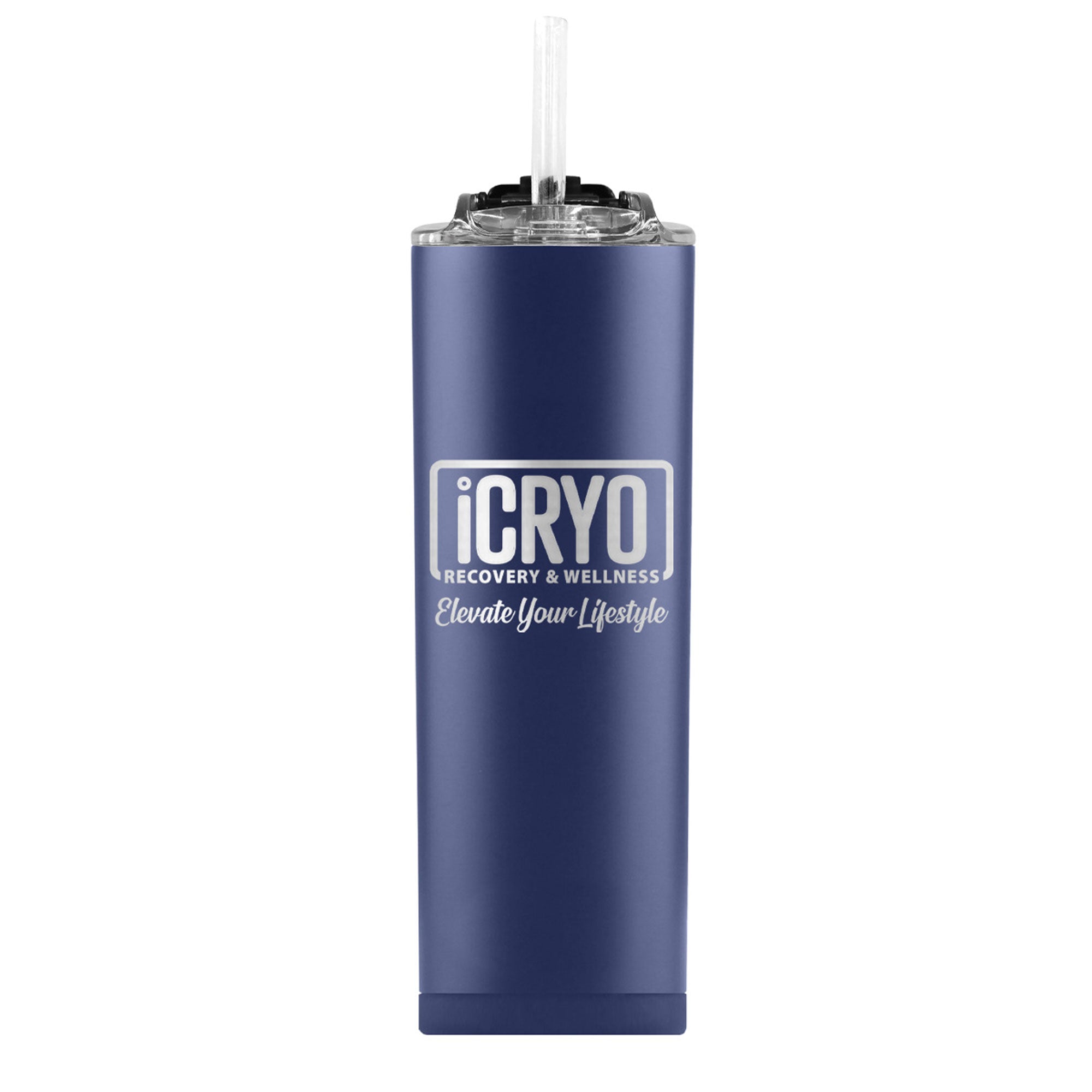 iCRYO Custom 20oz Skinny Tumbler with Straw & Lid - Insulated Stainless Steel Water Bottle for Hot & Cold Drinks - Perfect for Gym, Office, Travel & Outdoor Activities