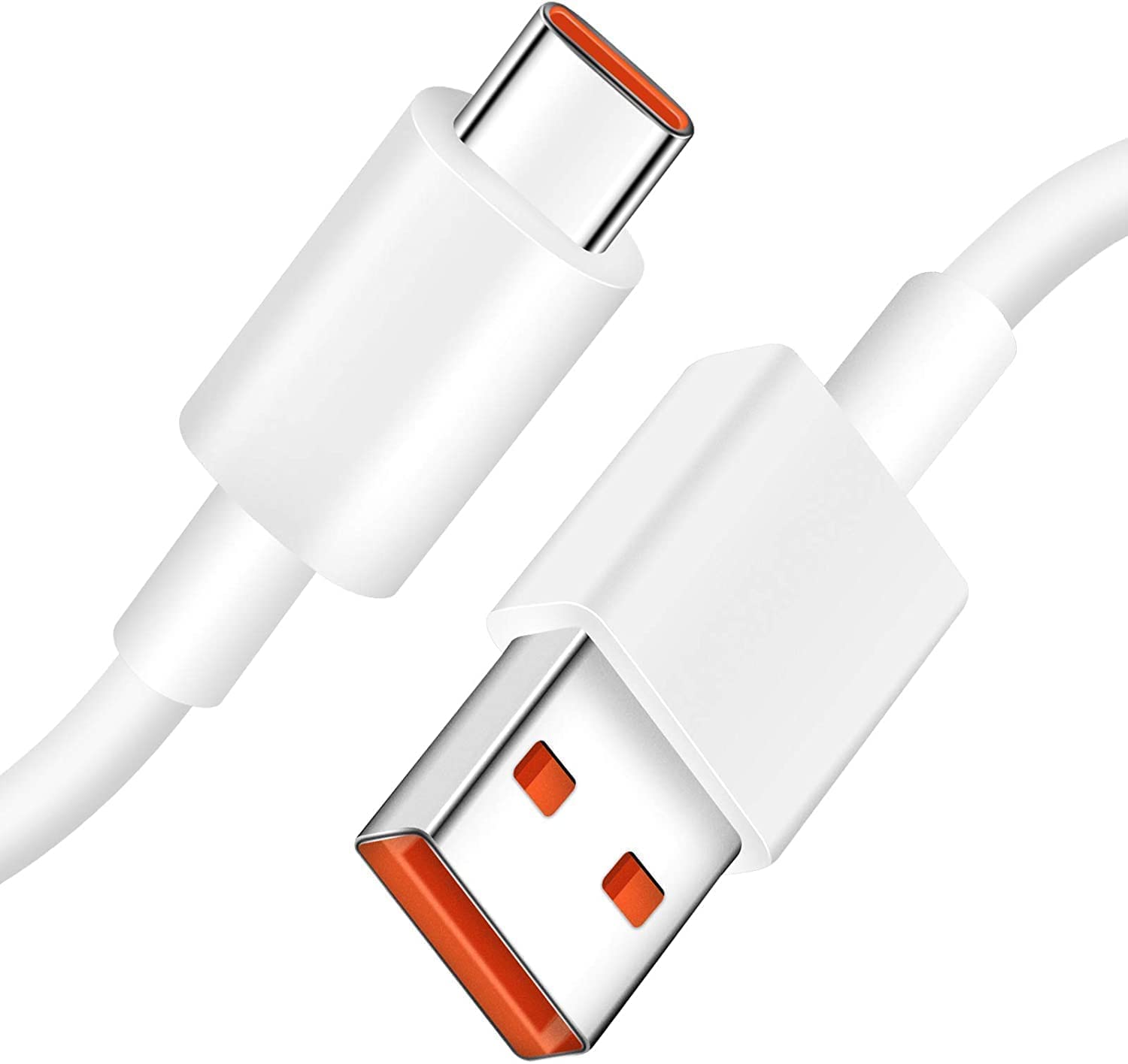 Original 10W to 65W Type-C USB Fast Charging Cable for Infinix Note 8 | Quick Charge, Dash, Warp, Dart, Flash, Turbo, Super VOOC Compatible | 6A High-Speed Data Sync Cable | Type C to USB-A (1.2M/3.9ft, White) - Perfect for Home, Office & Travel Charging