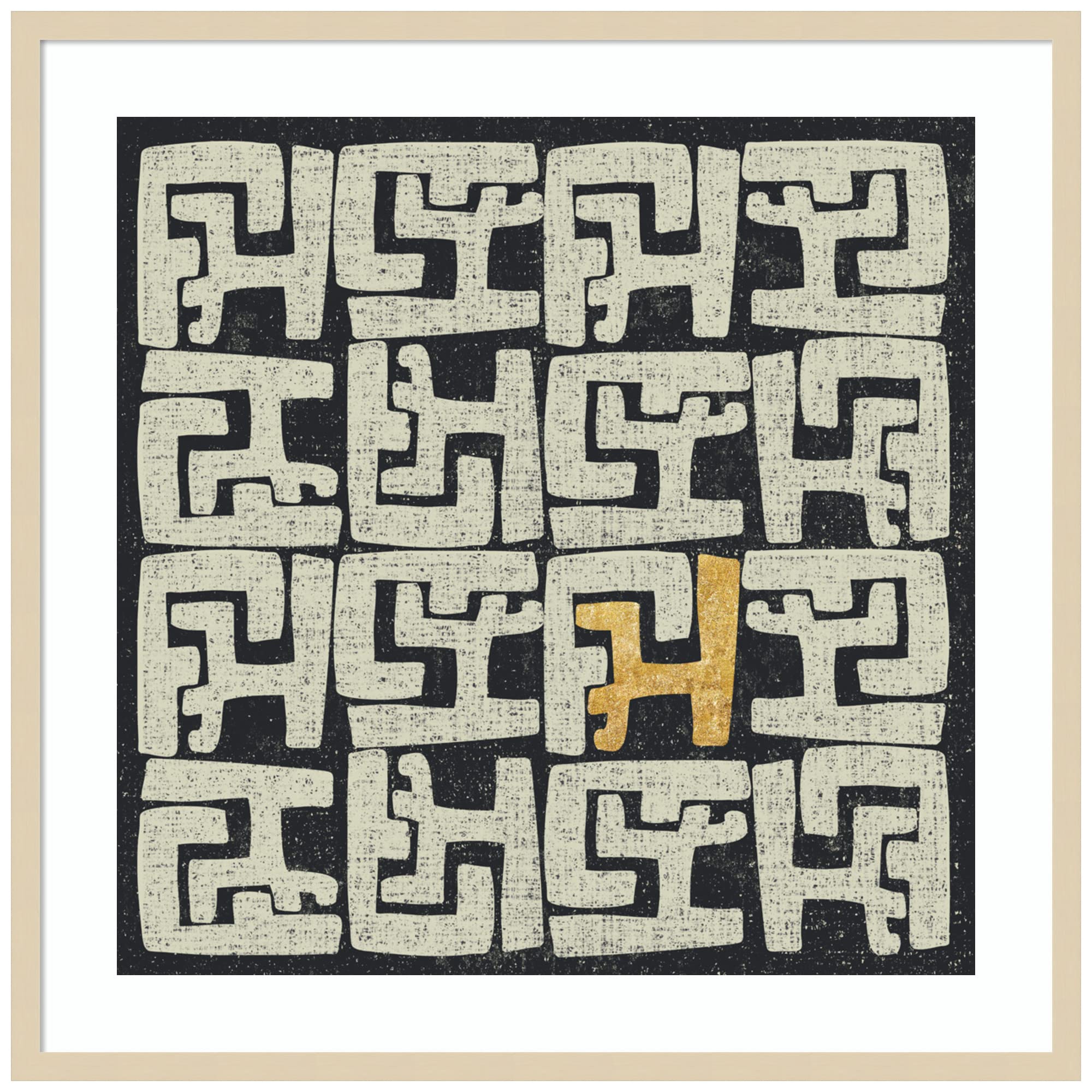 Amanti Art Framed Wall Art Print 33x33 - Kuba Play II Gold Abstract Painting by Cheryl Warrick | Modern Contemporary Home Decor | Large Framed Canvas Artwork for Living Room, Bedroom, Bathroom & Kitchen | Perfect for Housewarming Gifts & Interior Design Projects