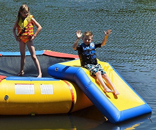 Island Hopper Water Bouncer Slide Attachment for 10' Inflatable Water Park - Perfect for Backyard Pool Parties, Summer Fun & Kids Outdoor Activities