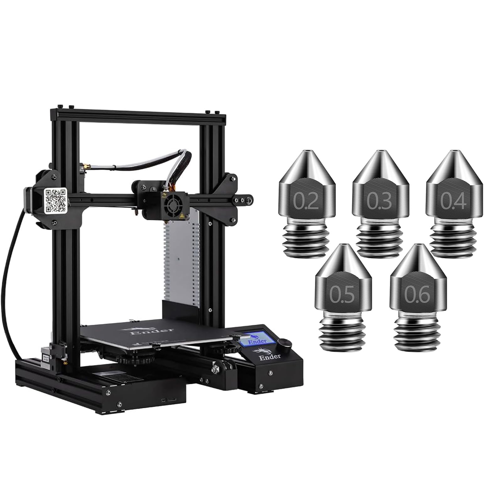 Creality Ender 3 3D Printer Kit with 5 Hardened Steel Nozzles - High Precision DIY Printing for Home, School & Hobby Projects | Perfect for Prototyping, Cosplay & Educational Models
