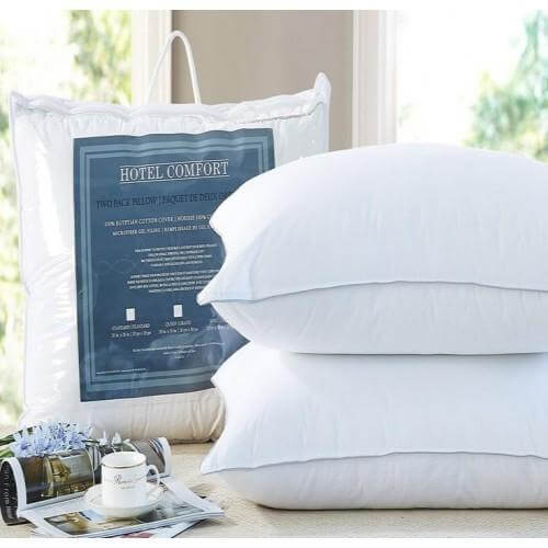 2 Pack Premium Cooling Pillows - 100% Egyptian Cotton Cover with Microfiber Gel Filling for Ultimate Comfort | Perfect for Side Sleepers, Hot Sleepers & Neck Pain Relief | Bedroom, Guest Room & Travel Essentials