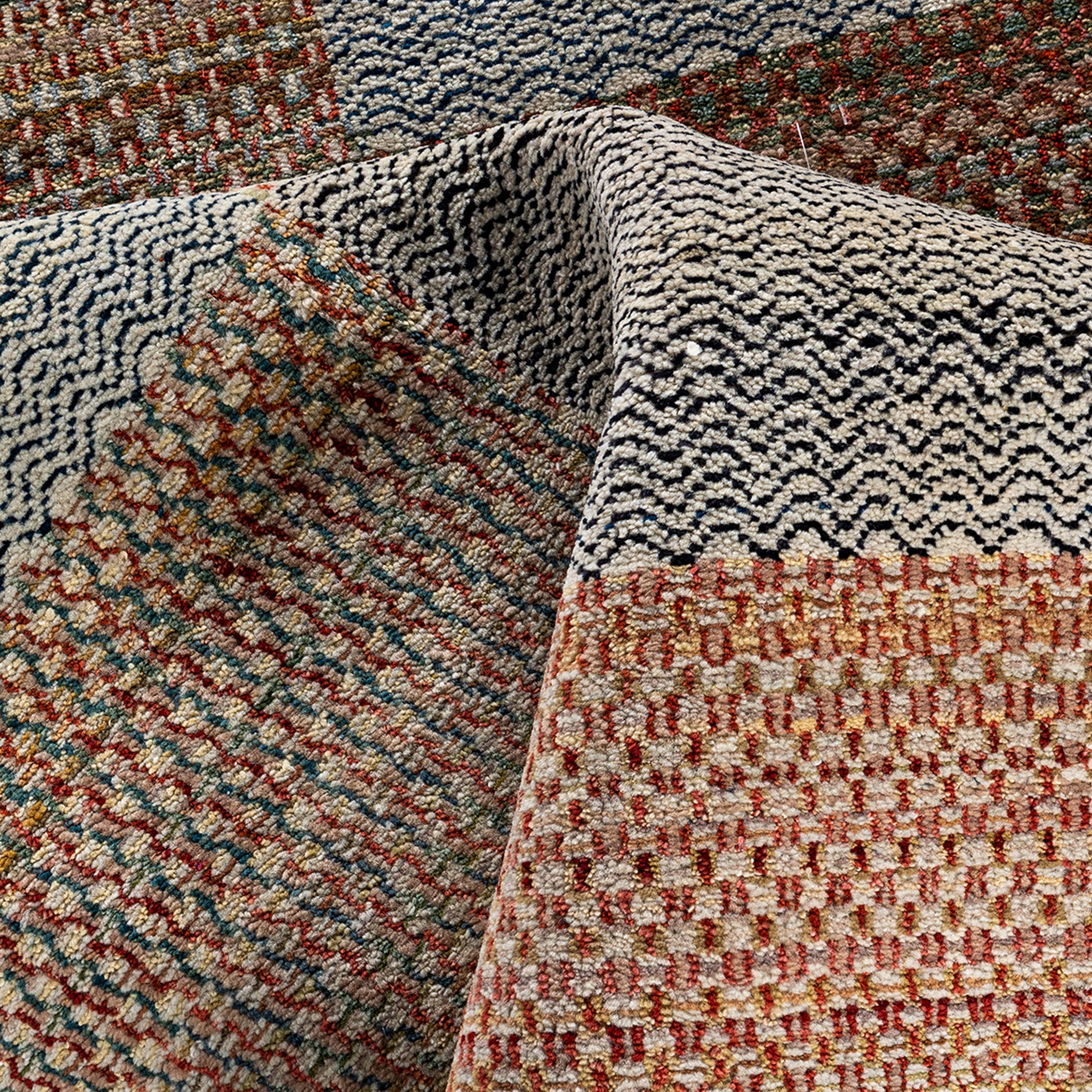 Modern Brown Wool Area Rug 9' x 12'8 - Soft & Durable M2039 44 for Living Room, Bedroom or Office Decor
