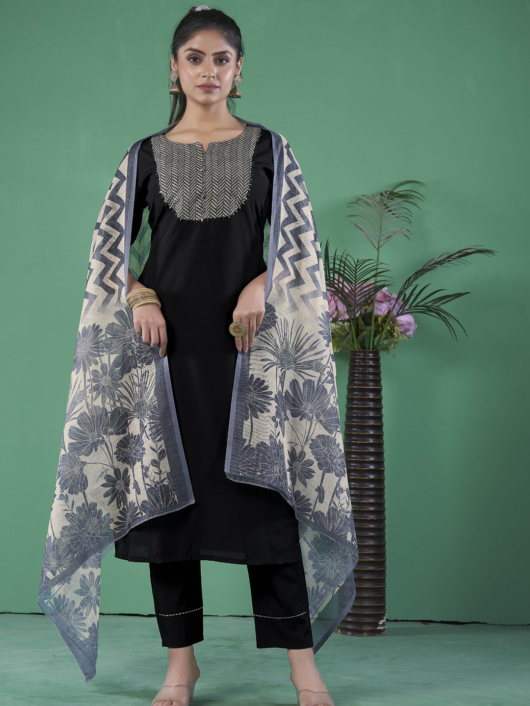 Trendy Black Designer Ready-to-Wear Pant Suit with Elegant Embroidery for Women - Perfect for Weddings, Parties & Formal Events