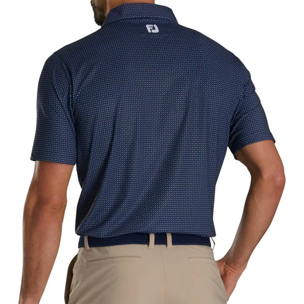 FootJoy Dot Geo Print Men's Golf Polo Shirt - Moisture-Wicking & UV Protection for Comfort on the Golf Course
