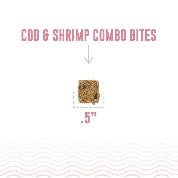 Premium Icelandic Cod & Shrimp Combo Bites - All-Natural Freeze-Dried Fish Dog Treats for Training & Dental Health - Perfect for Small, Medium & Large Dogs