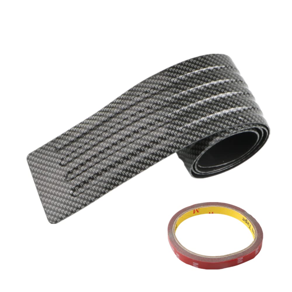Youngine Universal Carbon Fiber Rubber Rear Bumper Guard Protector - Anti-Scratch Trim Cover for Car, Pickup, SUV & Truck (90cm/35.5in) - Durable Protection for Parking, Off-Road & Daily Driving